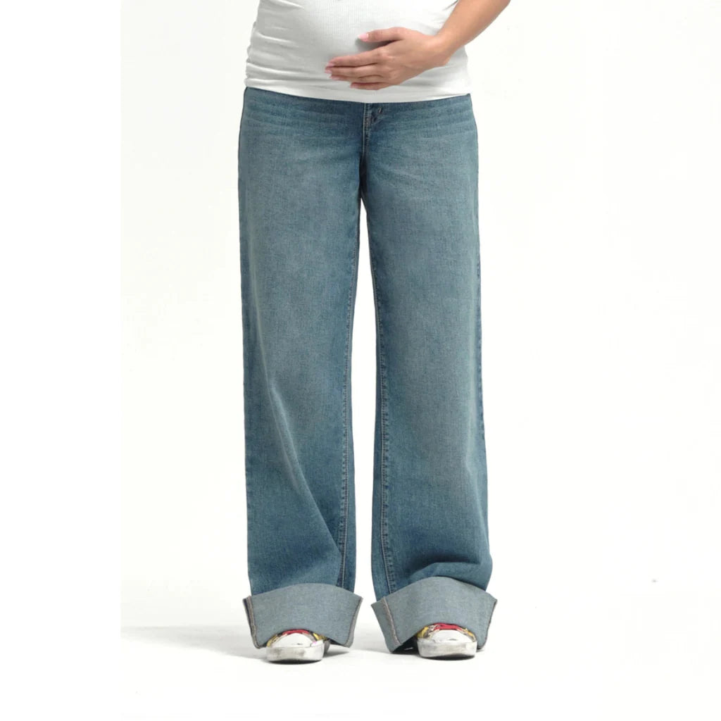 Cuffed Wide Leg Maternity Jean
