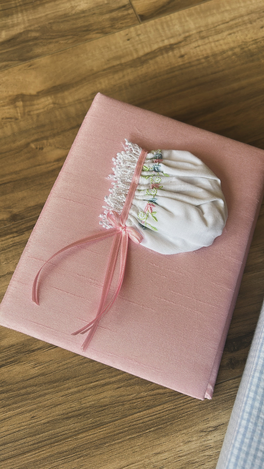 Small Photo Album-Swiss Batiste Dress Flowers on Shantung