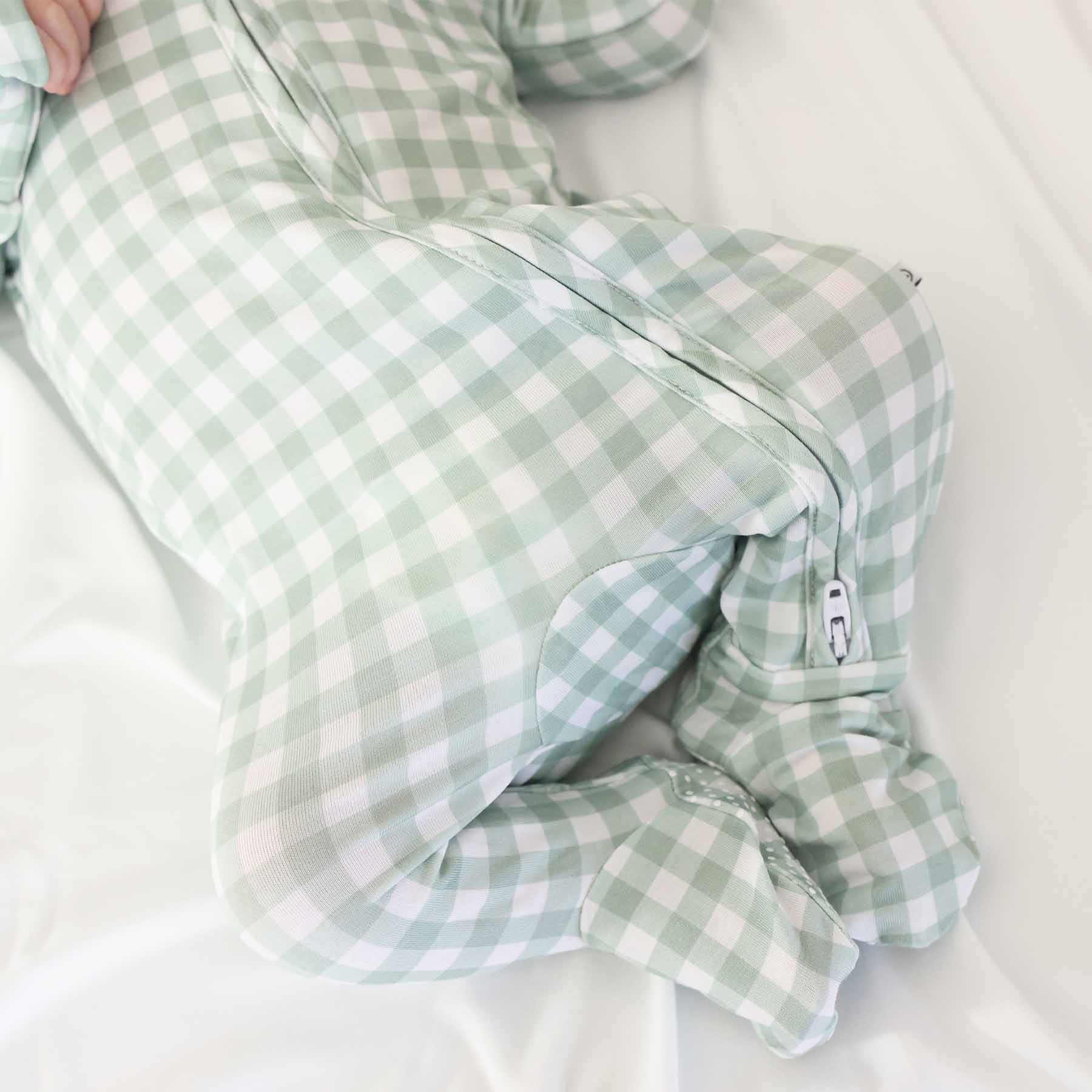 Peter Pan Moss Gingham Footie