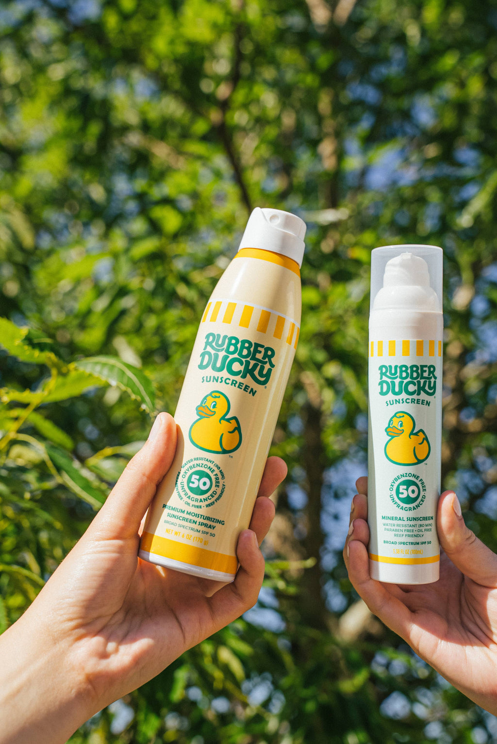 Spray Sunscreen SPF 50, Rubber Ducky Brand, 6 oz, Clear