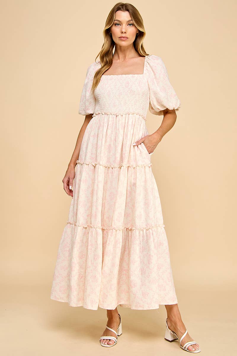 Hattie Porcelain Tiered Maxi