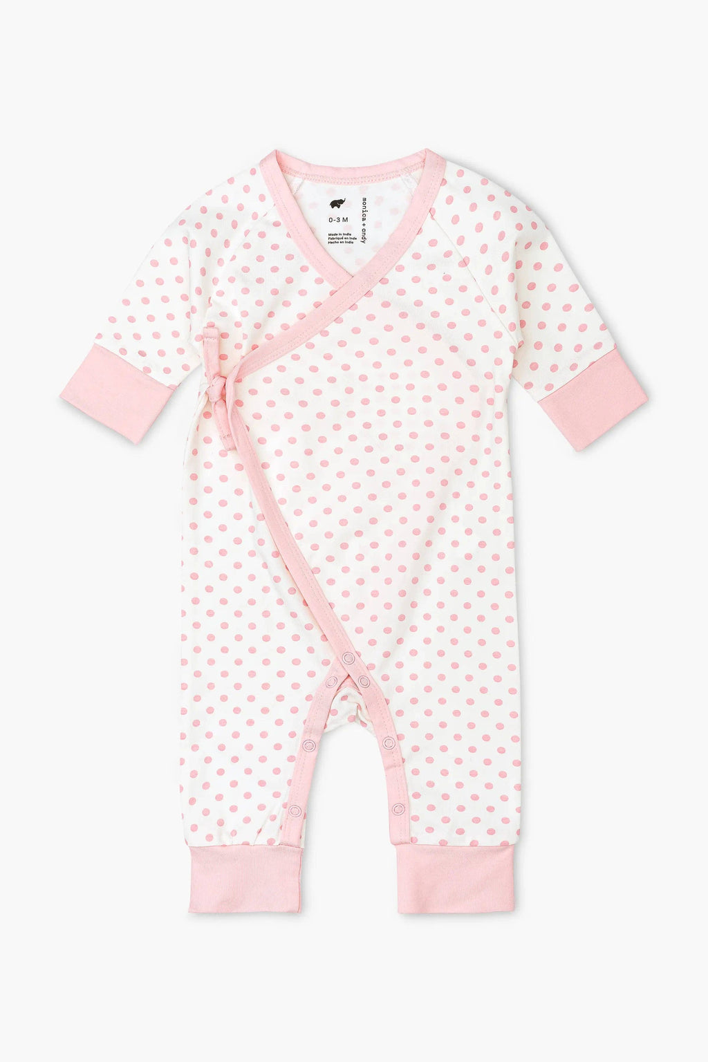 Kimono Tie One-Piece Bubblegum Polka Dots