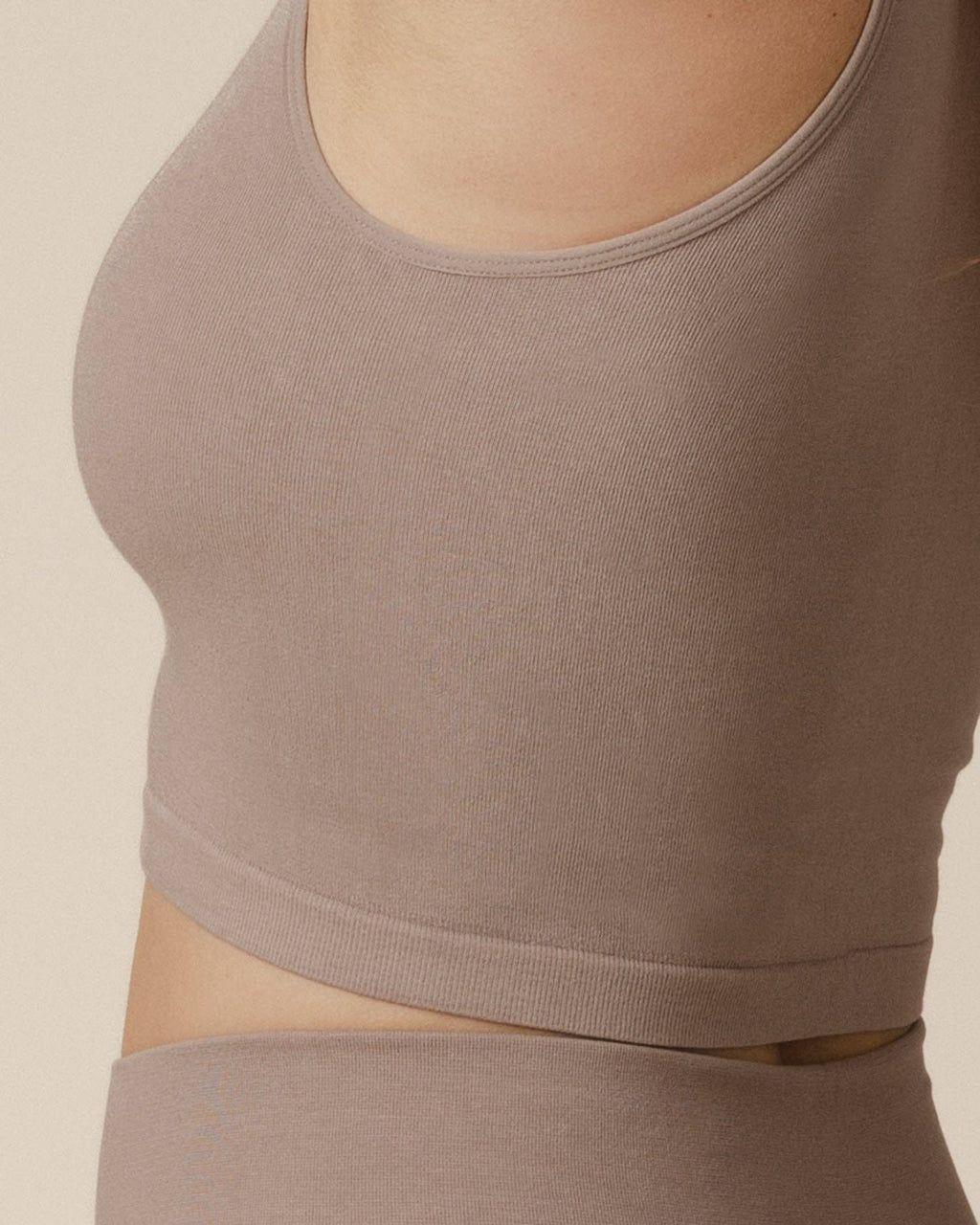 Sublime® Bamboo Maternity & Nursing Longline Bra Top | Taupe