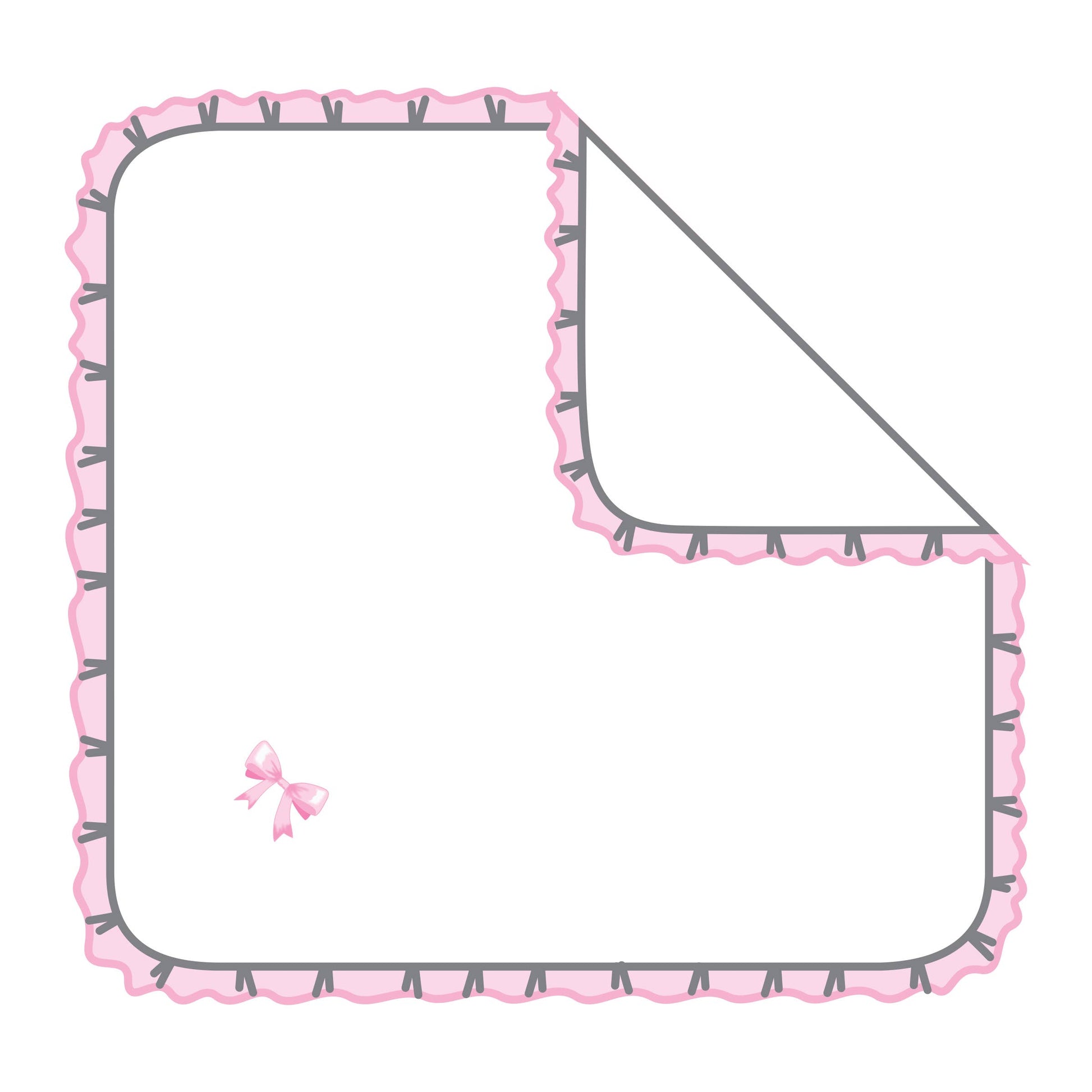 Baby Bows Emb Ruffle Receiving Blanket