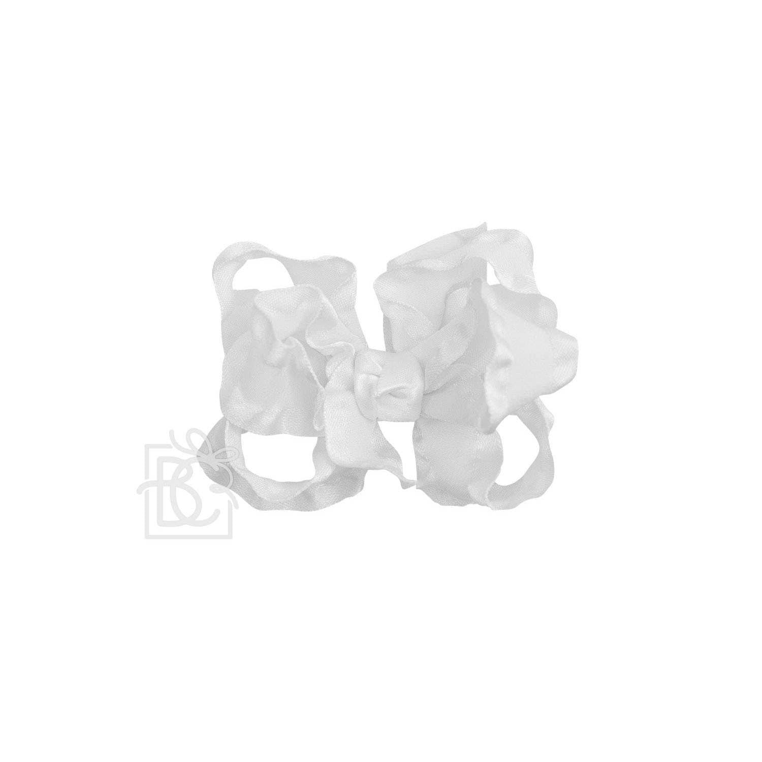 DOUBLE RUFFLE BOW ON CLIP