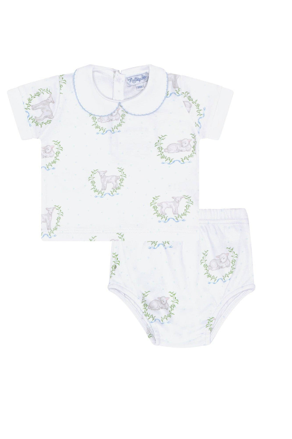 Lamb Print Diaper Cover Set