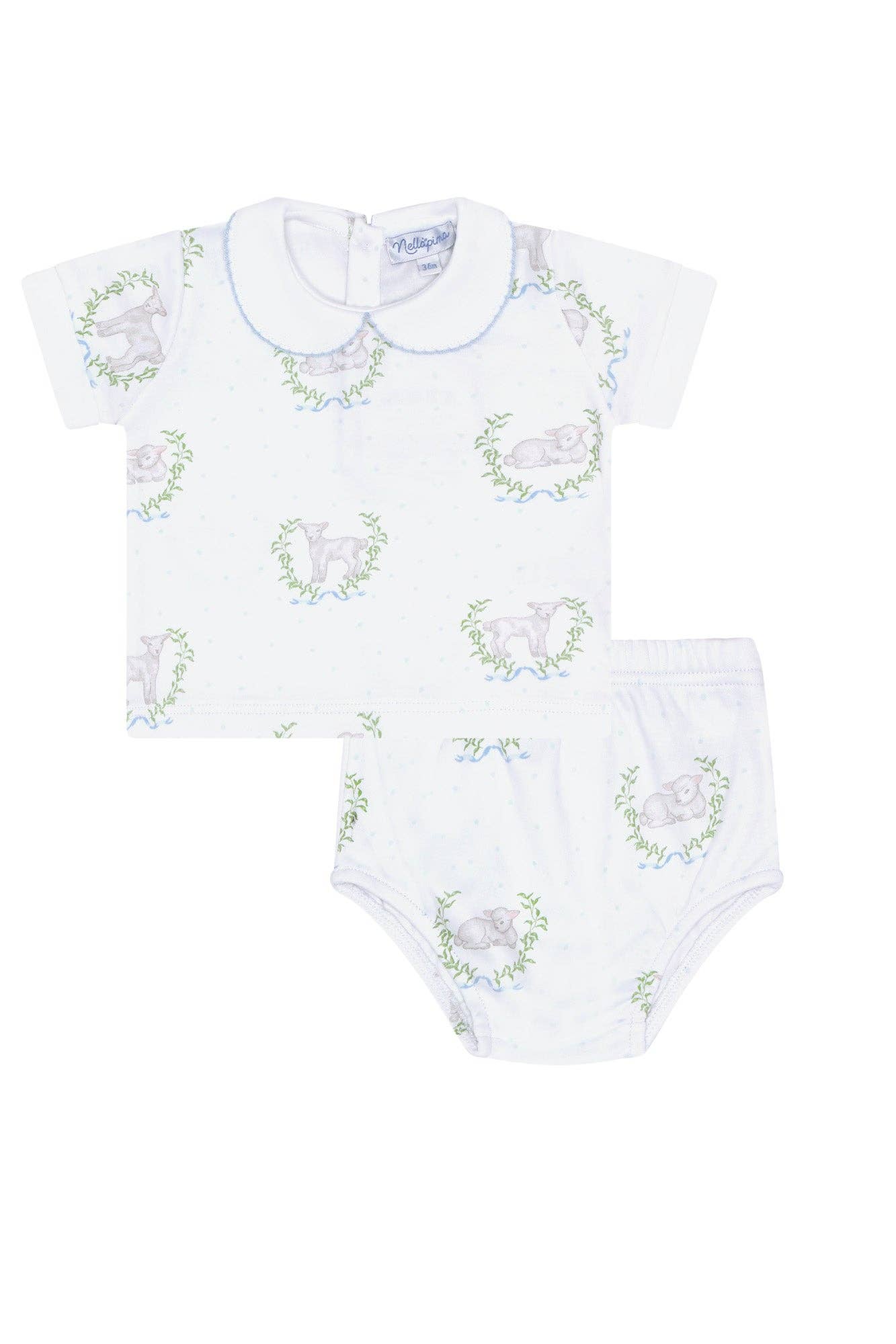 Lamb Print Diaper Cover Set