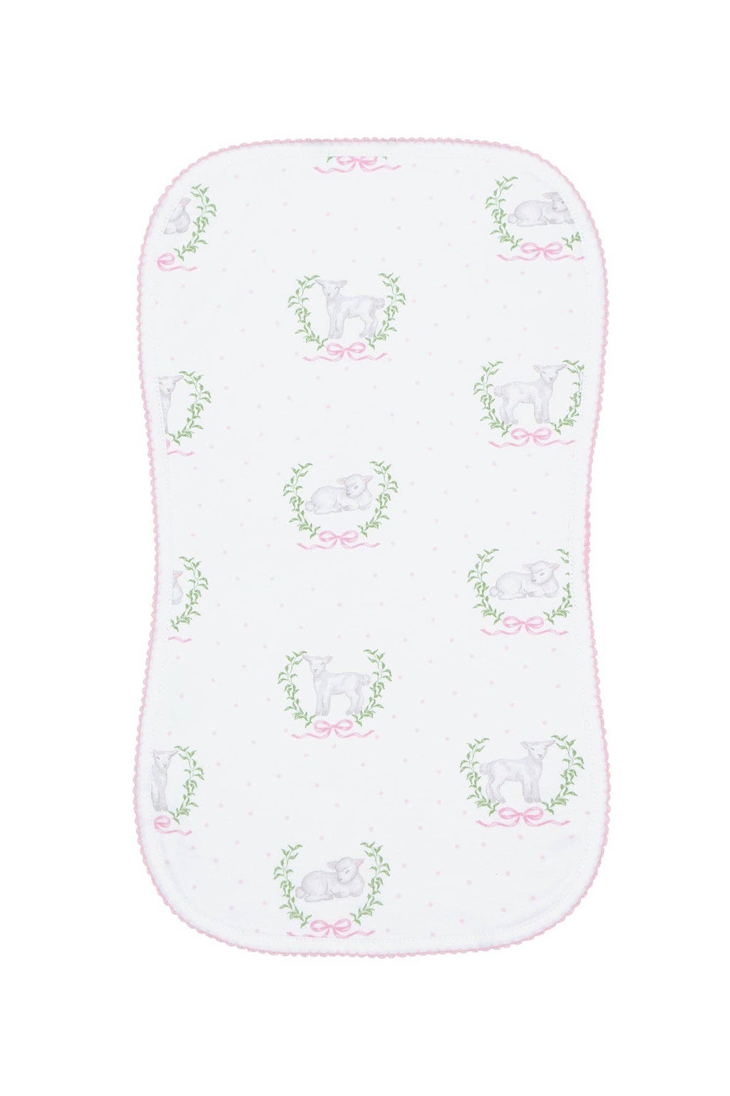 Lamb Print Burp Cloth -pink