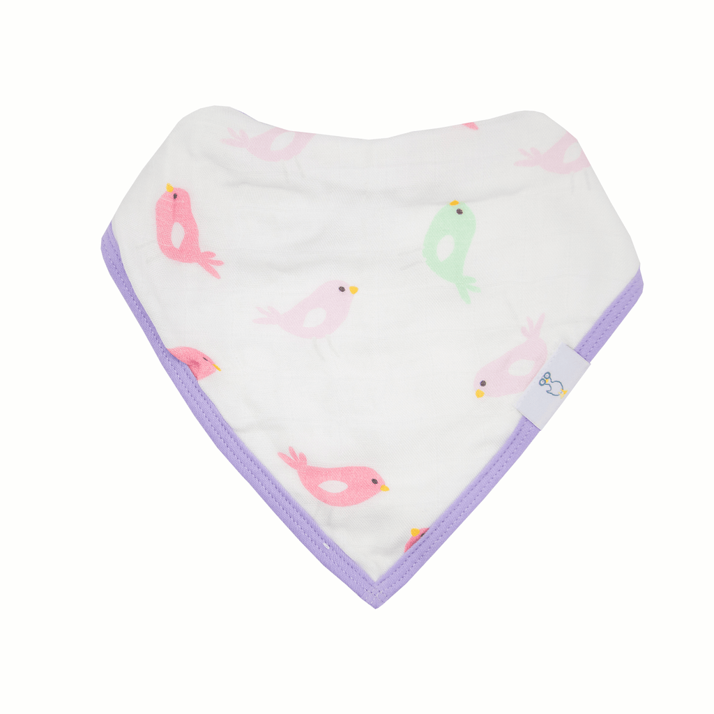 Cloth Bib Set Hearts/Birds