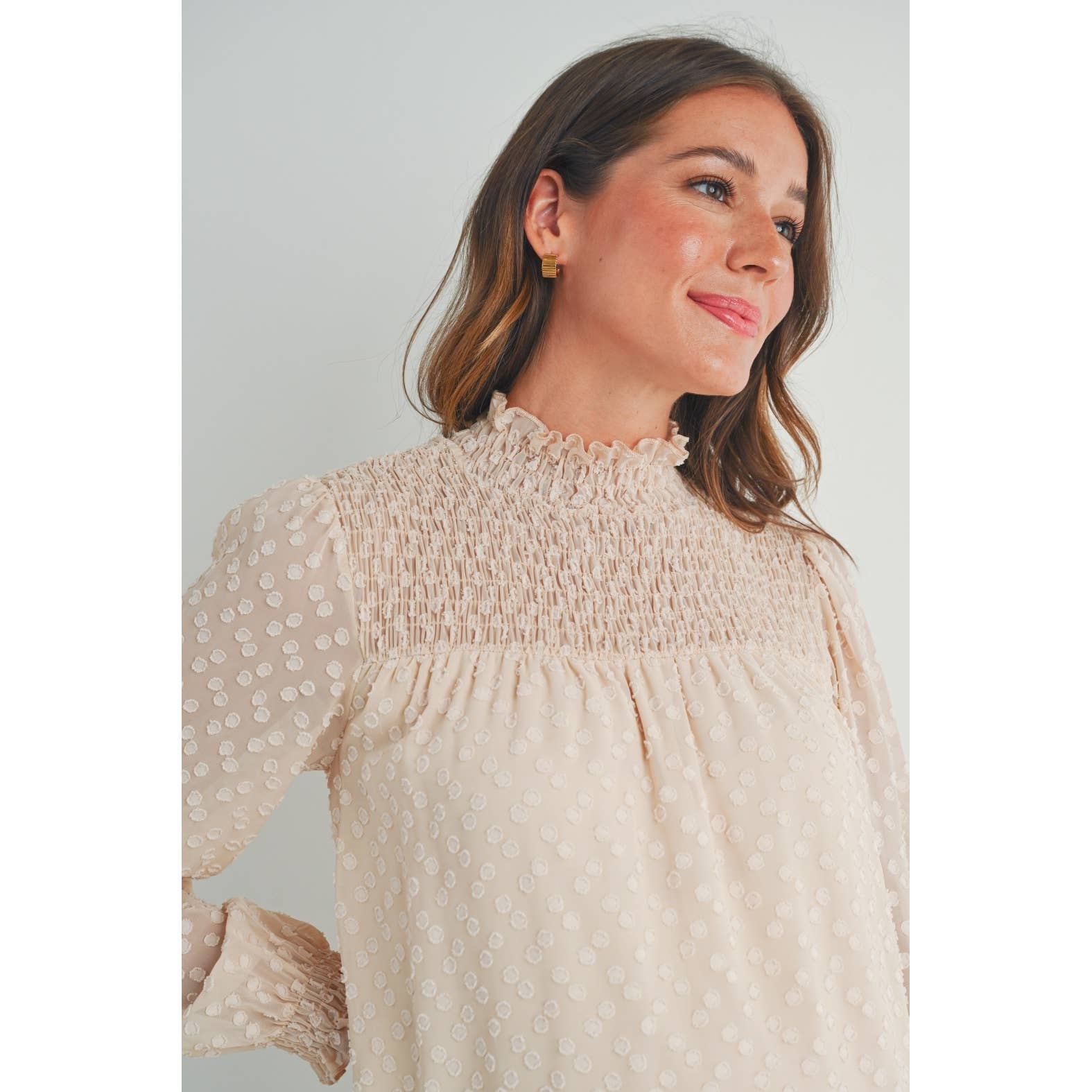 Long Sleeve Mock Neck Maternity Dress