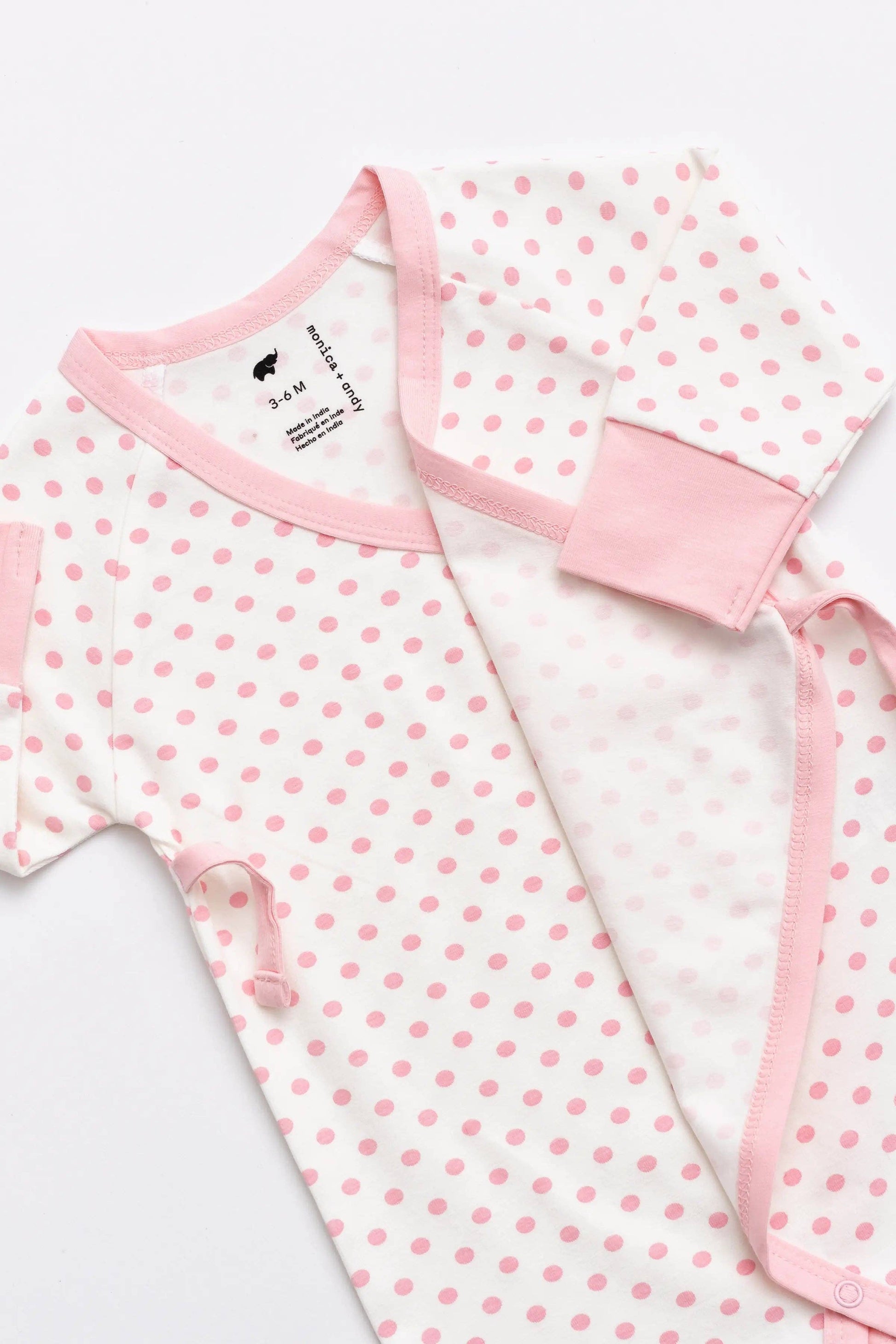 Kimono Tie One-Piece Bubblegum Polka Dots
