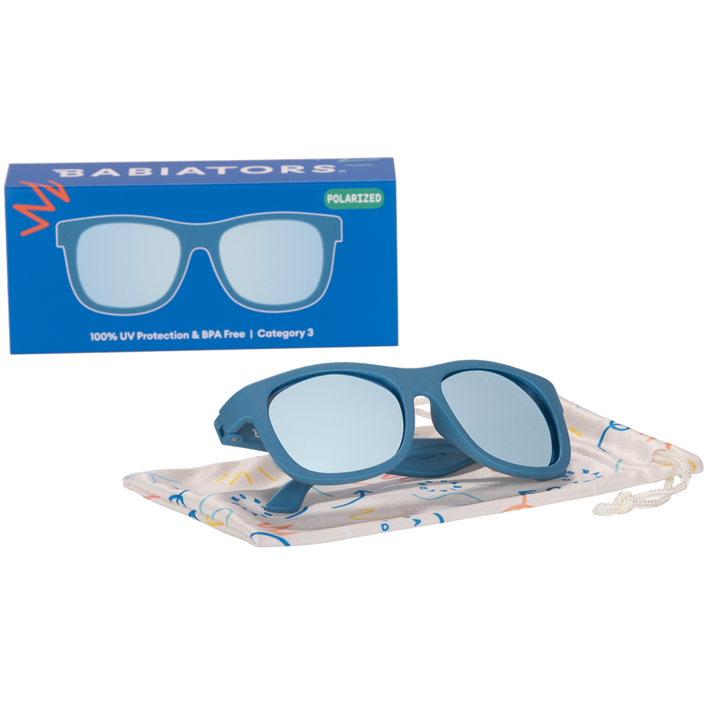Midnight Blue Polarized Kid Sunglasses with Mirrored Lens