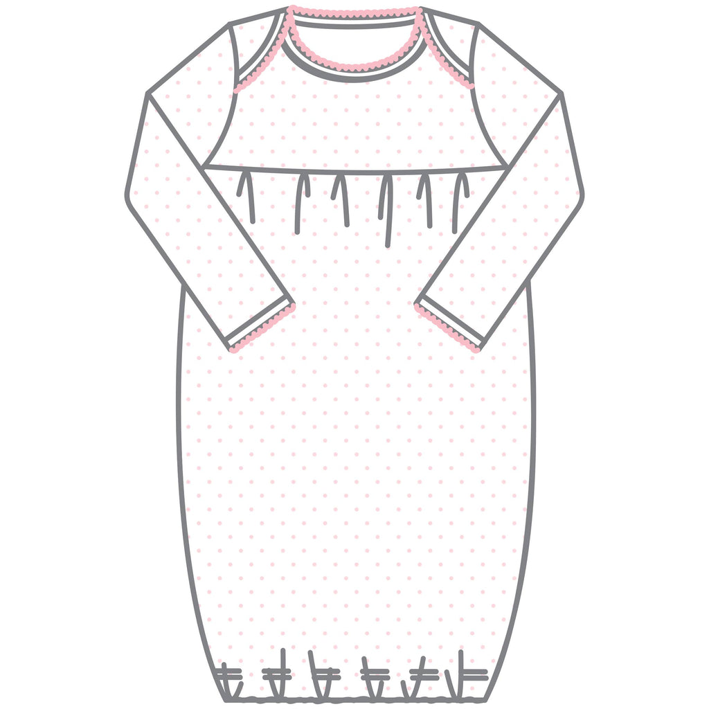 Mini Dots Gown - Pink