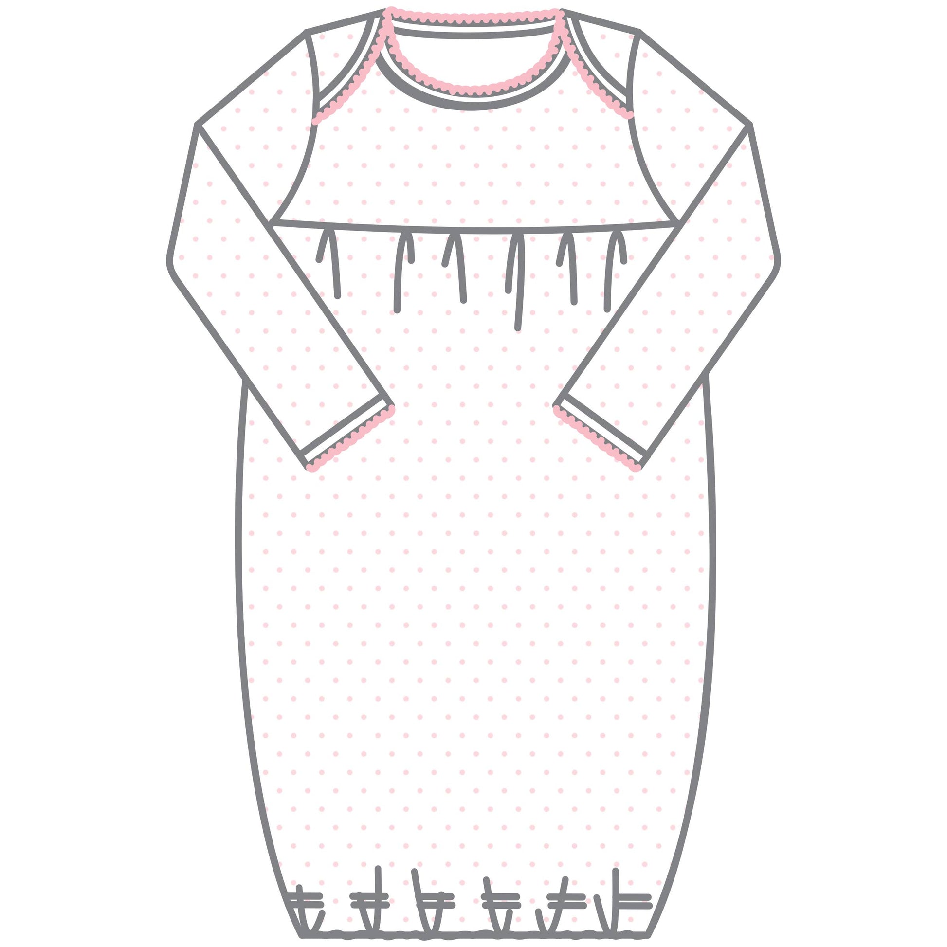 Mini Dots Gown - Pink