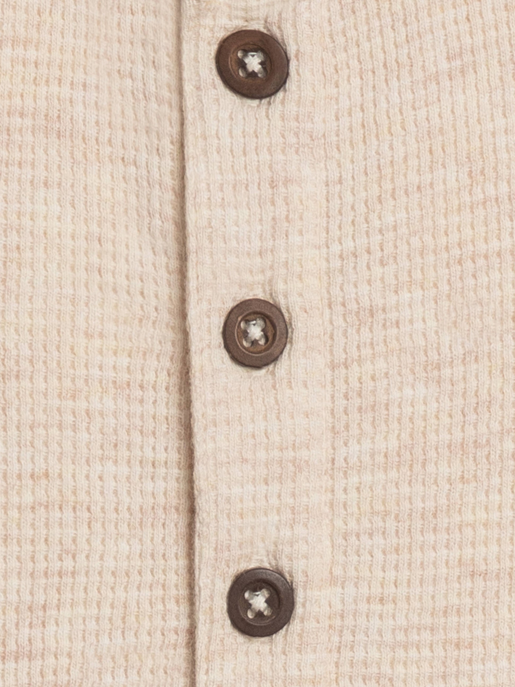 Organic Baby Wade Henley Tank Waffle Romper - Heather Oat