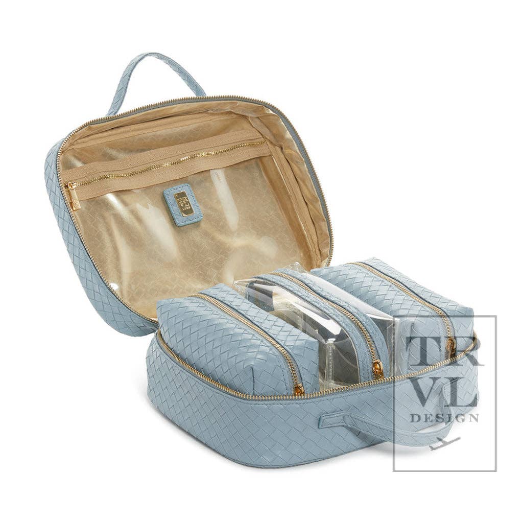 Luxe Trvl2 Cosmetic Toiletry Case - Woven Bleu