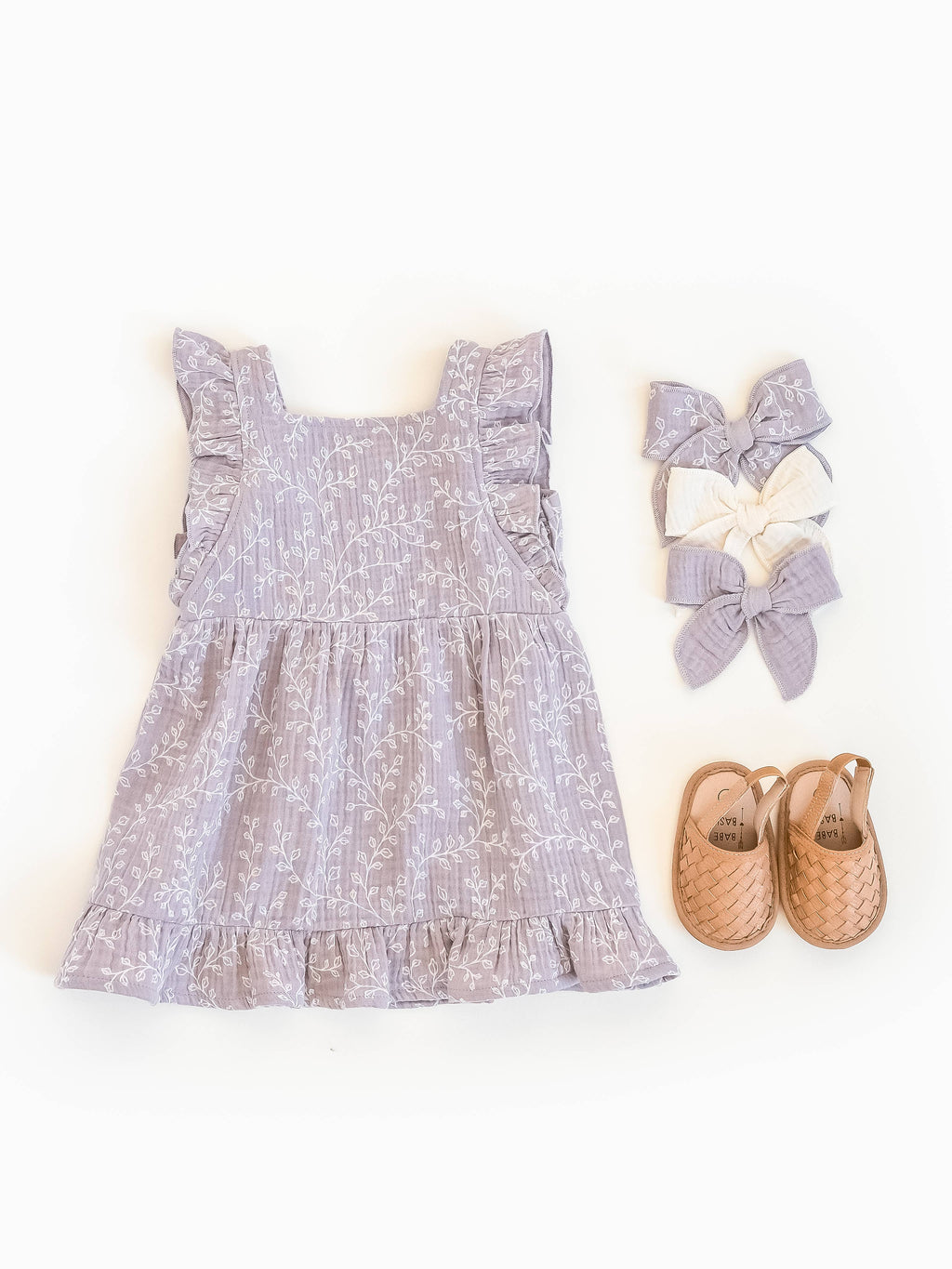 Organic Baby & Kids Jane Muslin Dress - Lucia Floral / Lilla