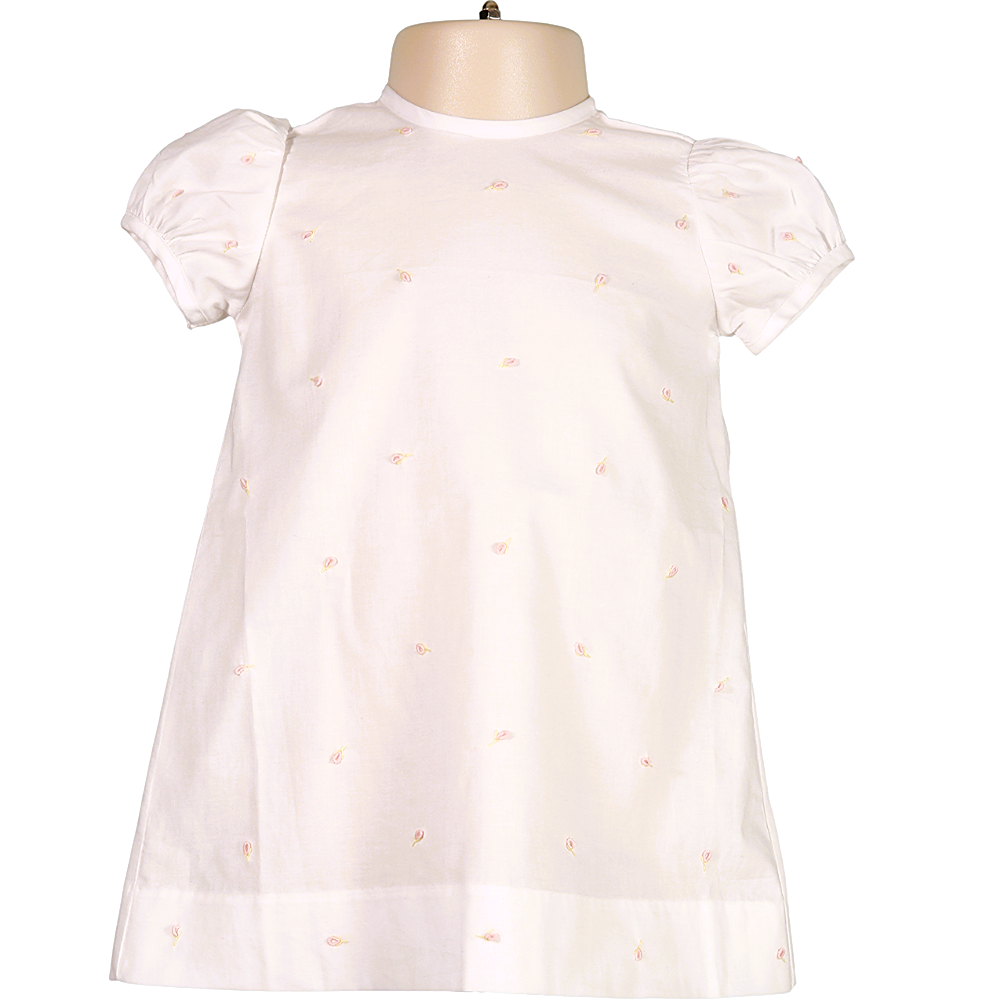 White Heirloom Rosebud Dress