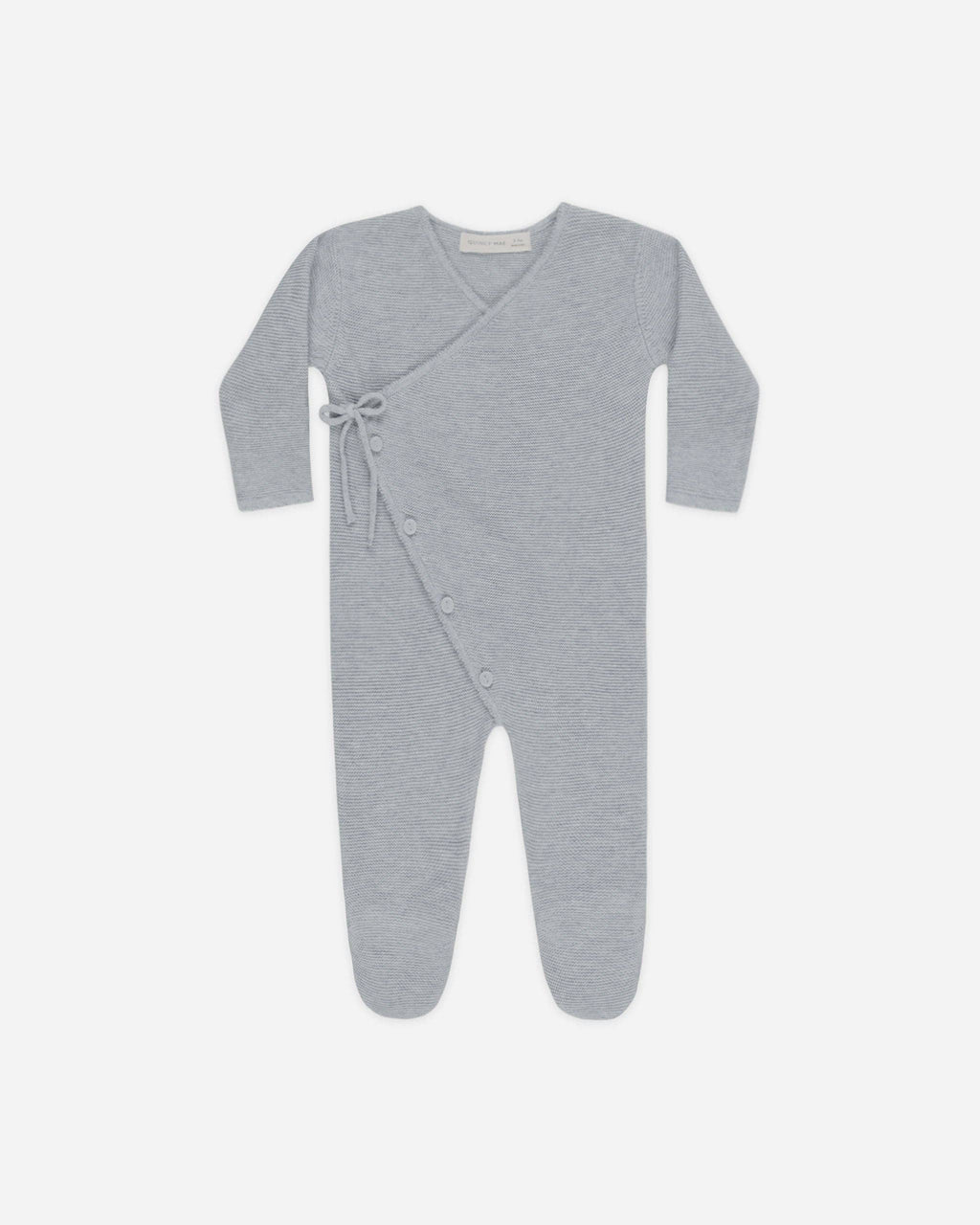 Wrap Knit Footie Heathered Dusty Blue