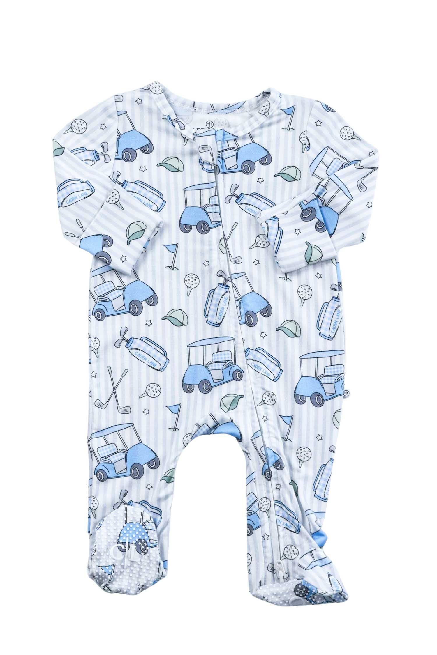 Zipper Footie | Caddie Crew Blue