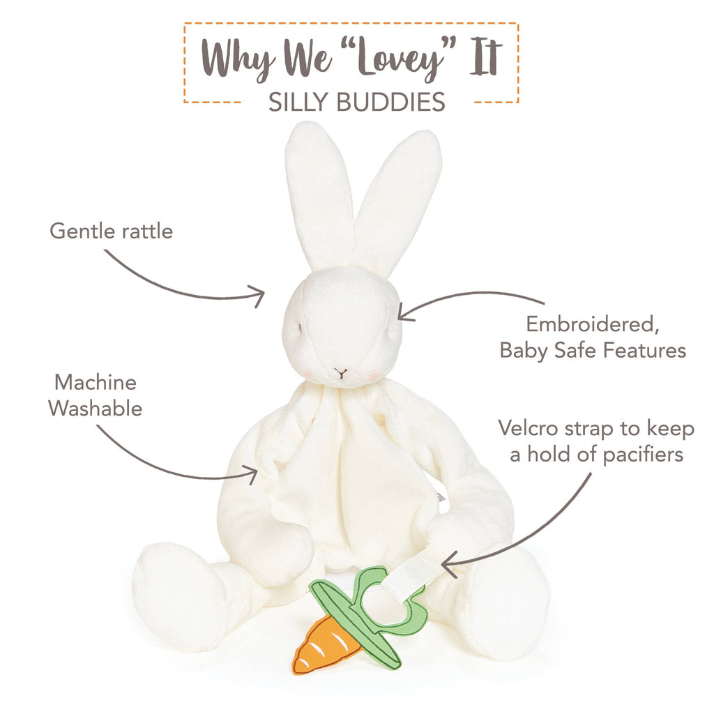 Silly Bunny Paci Clip -marshmallow