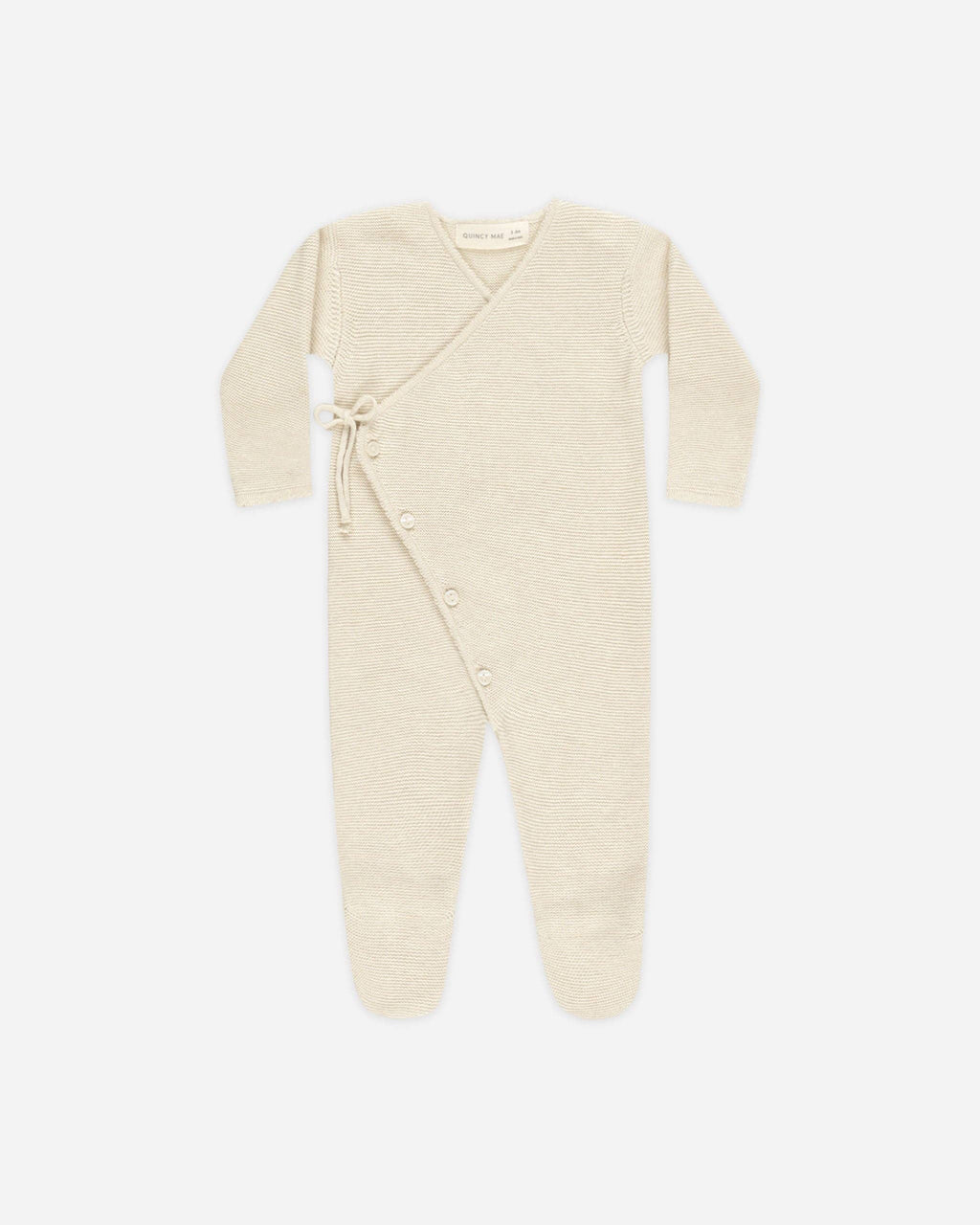 Wrap Knit Footie Heathered Natural