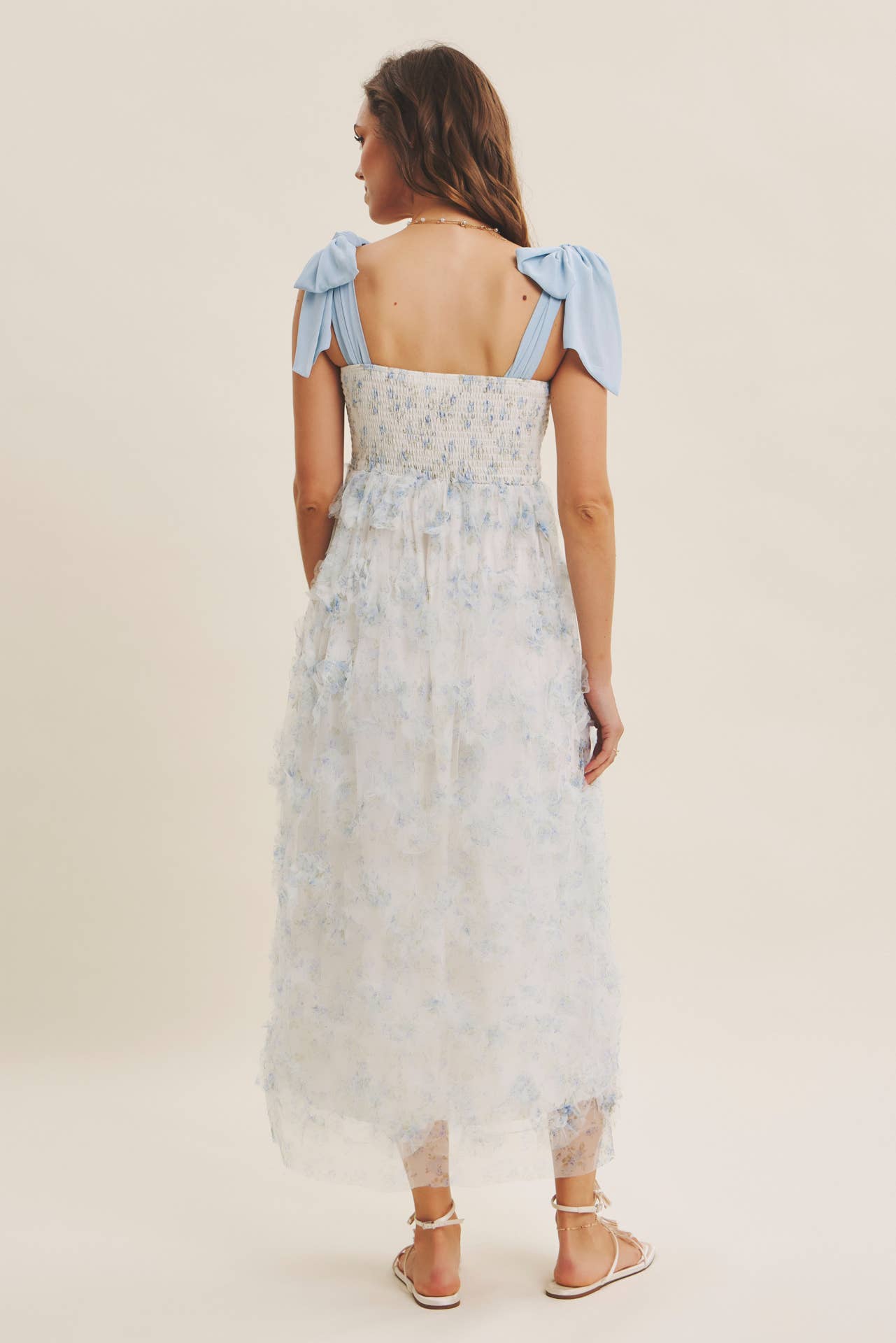 Sky Petals Tie Dress