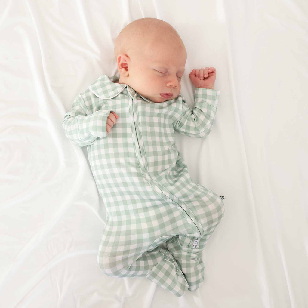 Peter Pan Moss Gingham Footie