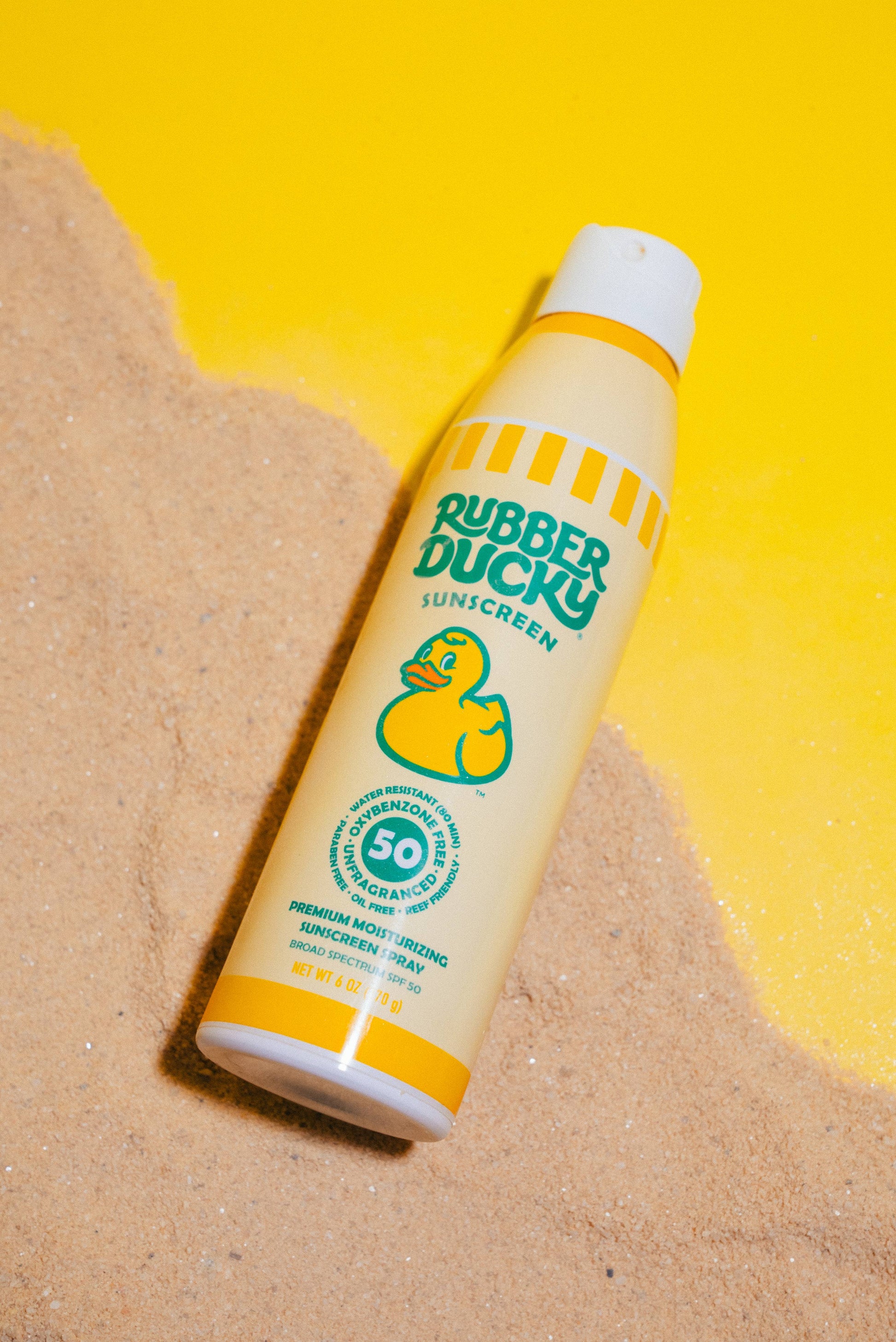 Spray Sunscreen SPF 50, Rubber Ducky Brand, 6 oz, Clear