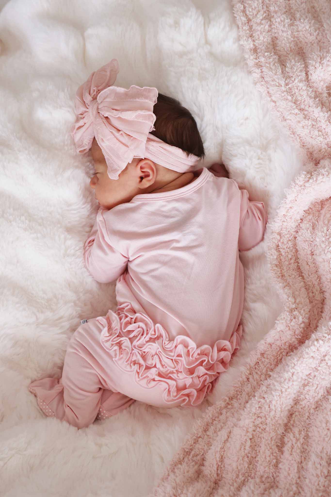 Bamboo Ruffle Zipper Footie