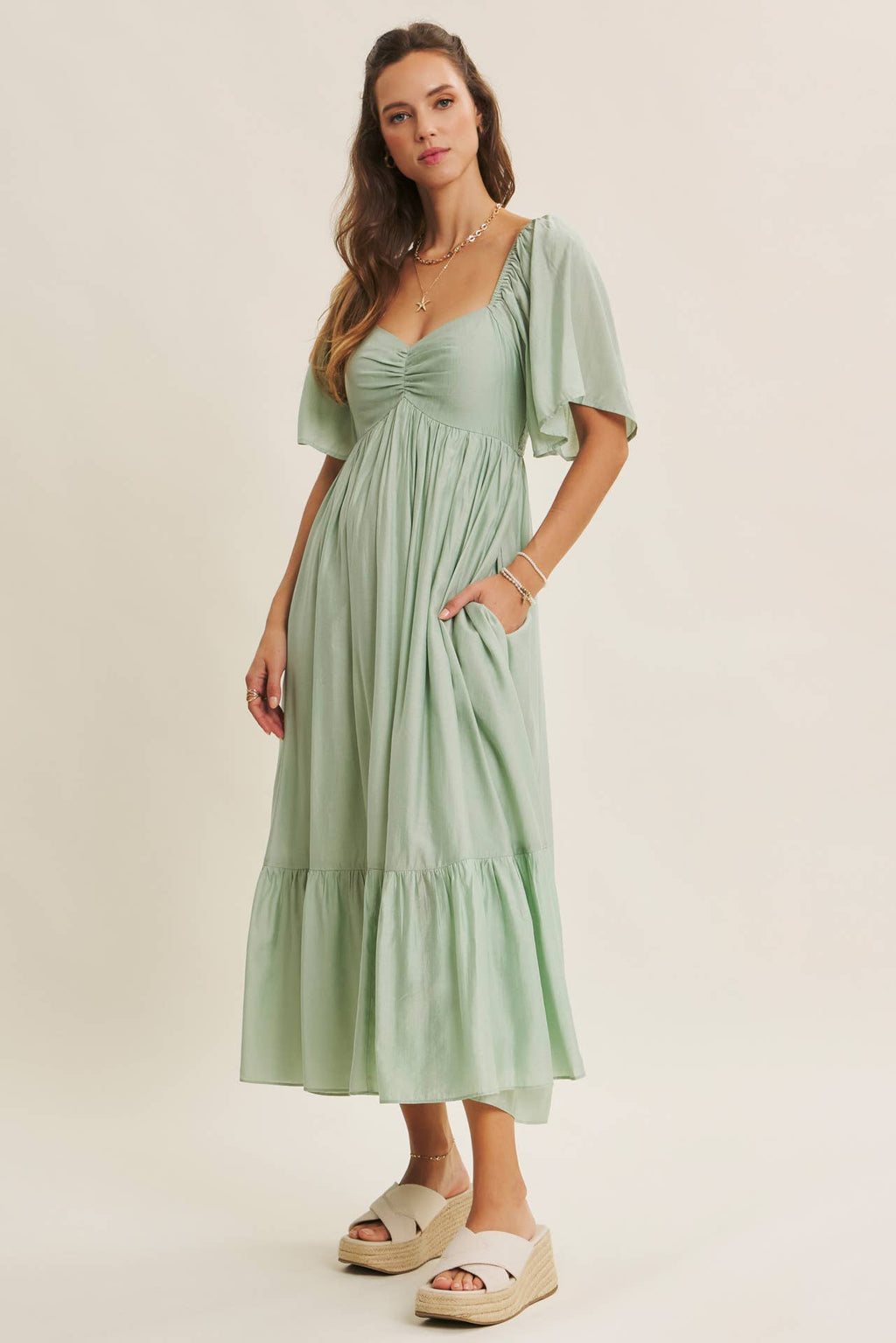 WHISPERING WILLOW MIDI DRESS