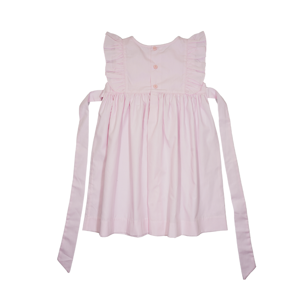 Pink Sleeveless Cross Embroidered Dress