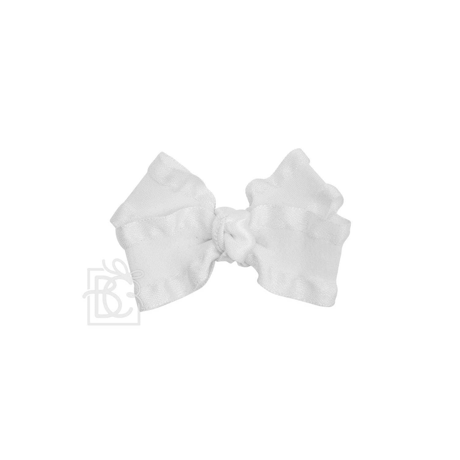 DOUBLE RUFFLE BOW ON CLIP