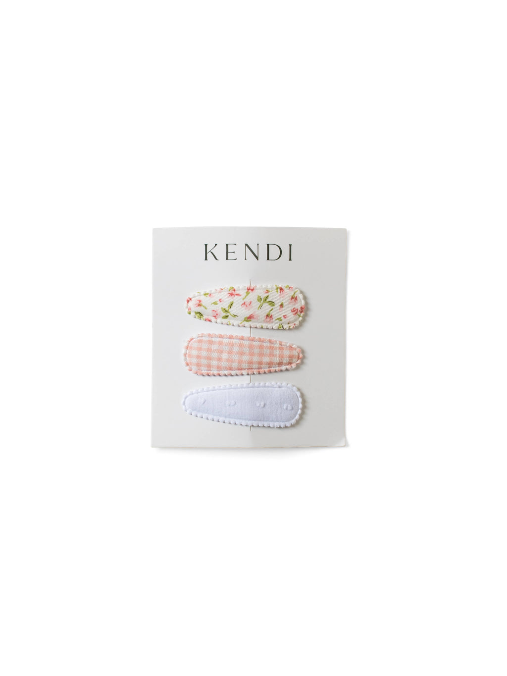 KENDI Baby Hair Clips 3 Pack - Pink Gingham