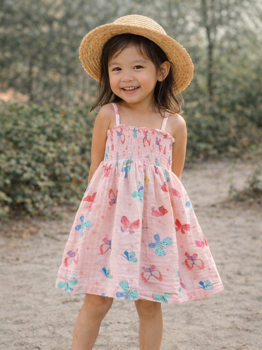 Butterflies Muslin Tube Dress