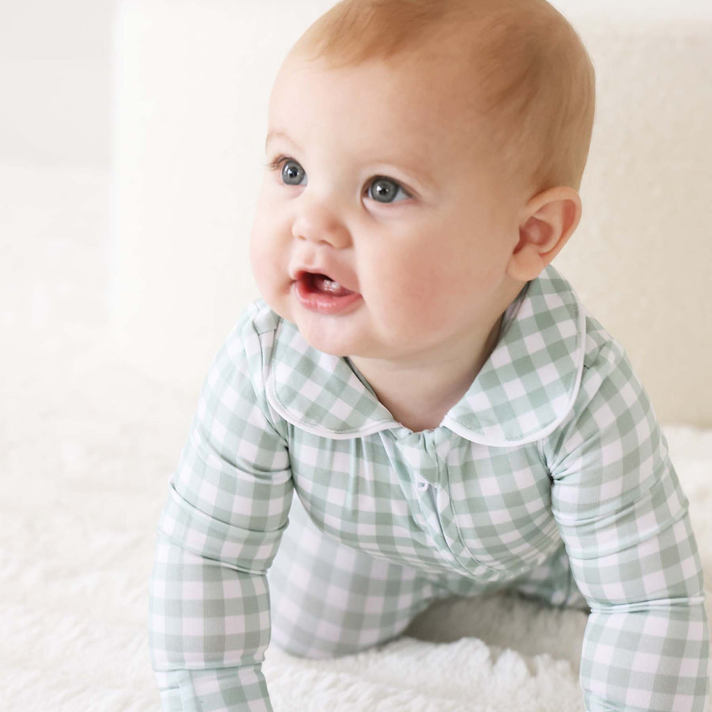Peter Pan Moss Gingham Footie