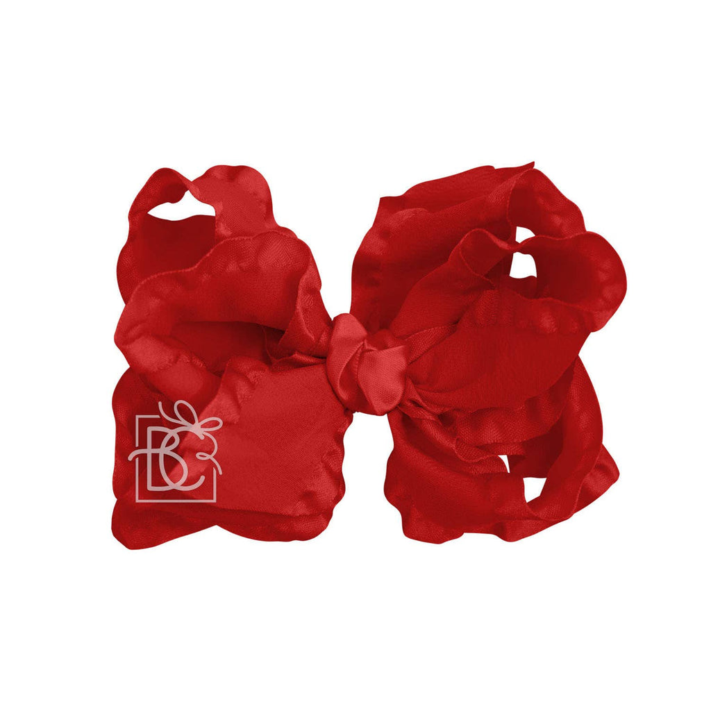 DOUBLE RUFFLE BOW ON CLIP