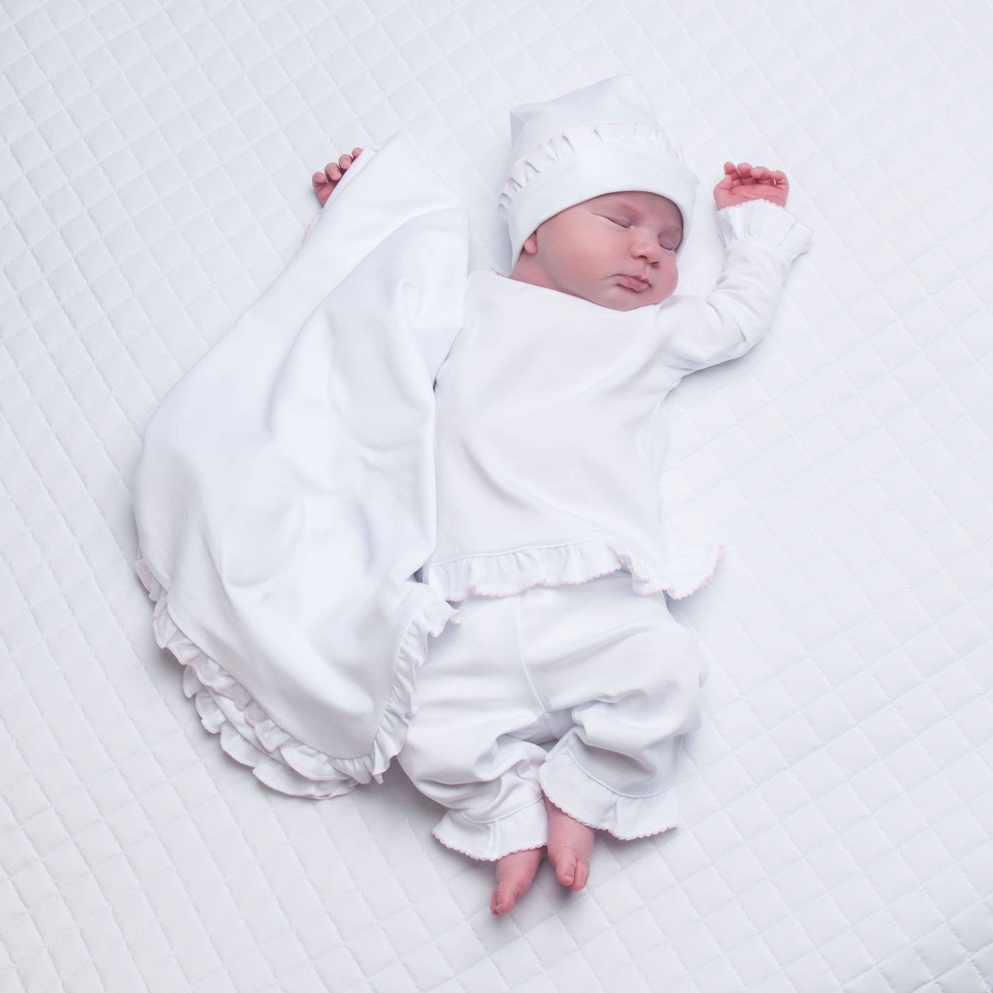 Everyday White Ruffle Pant Set