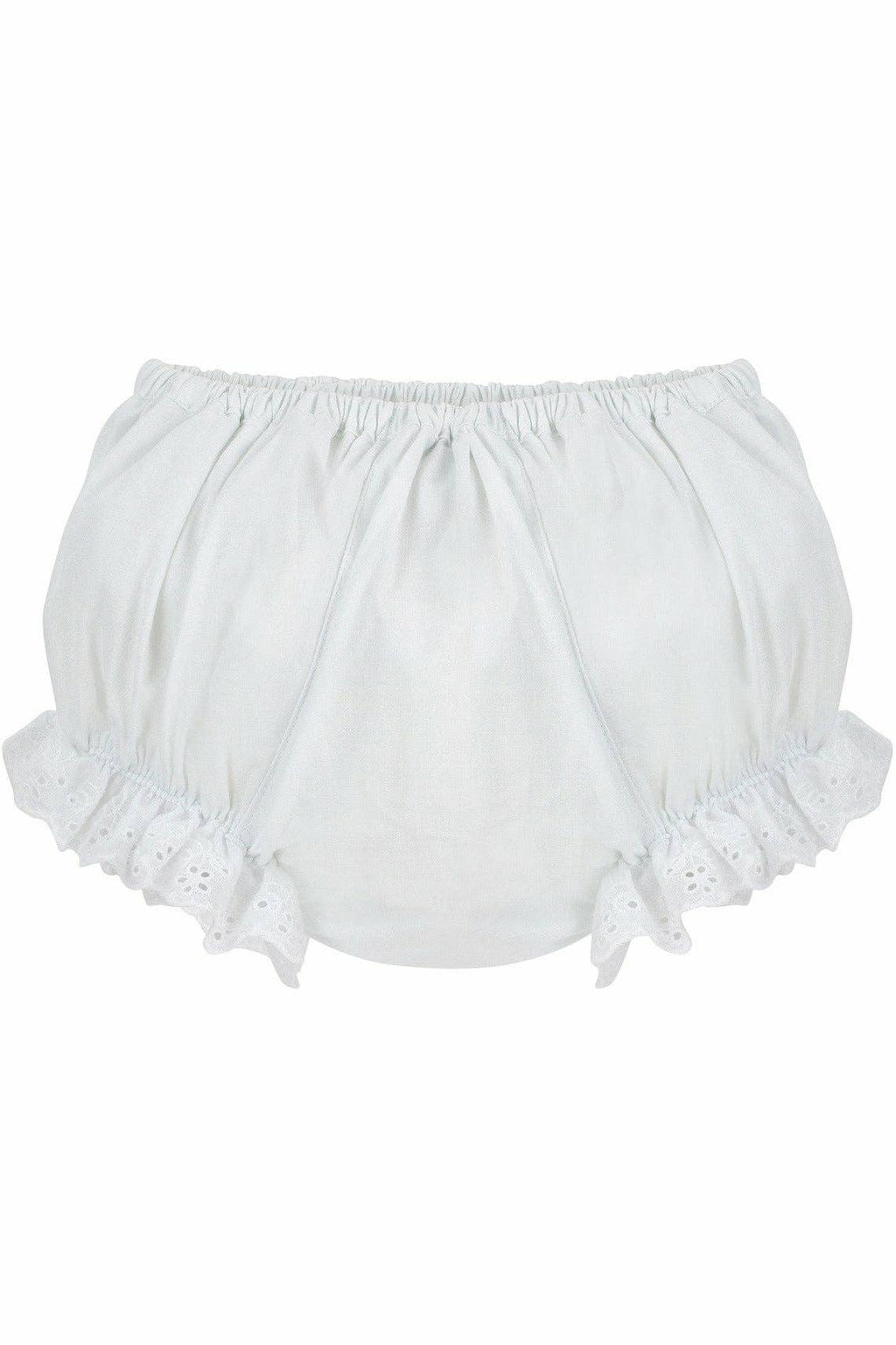 Ruffled White Flowers Diaper Cover