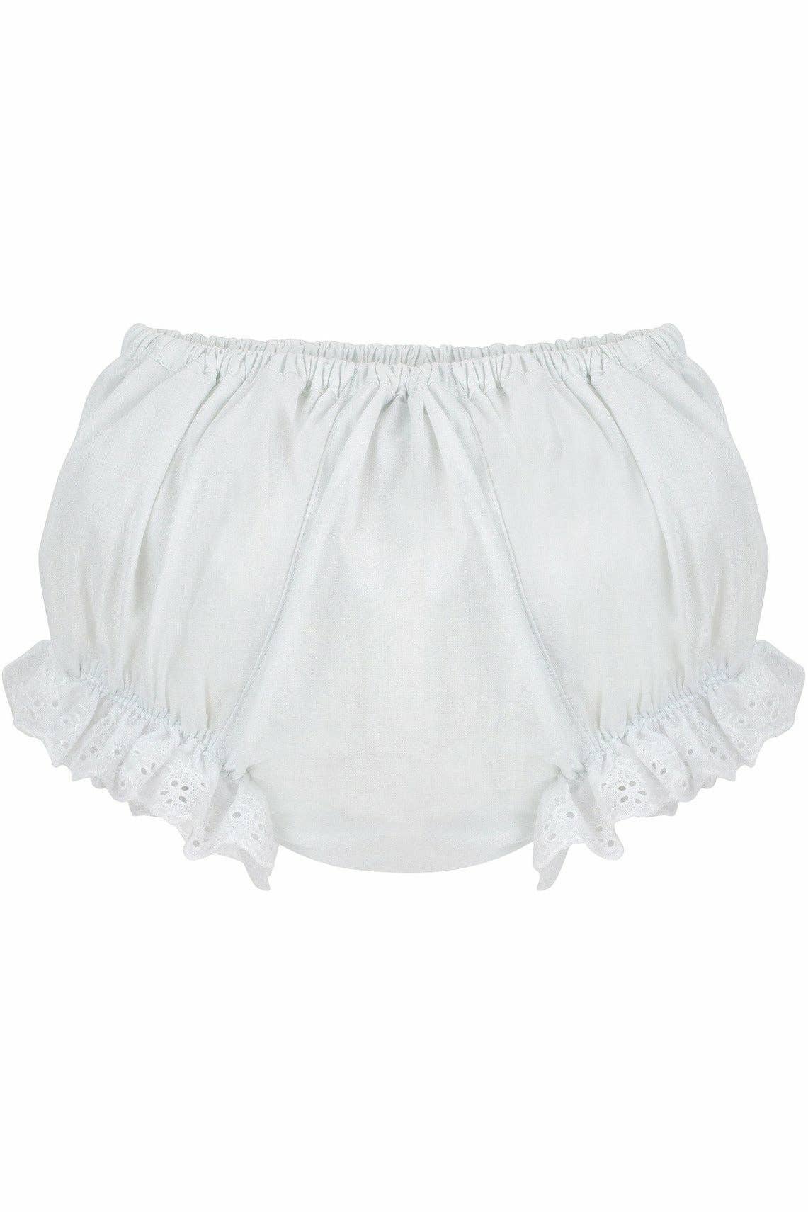 Ruffled White Flowers Diaper Cover