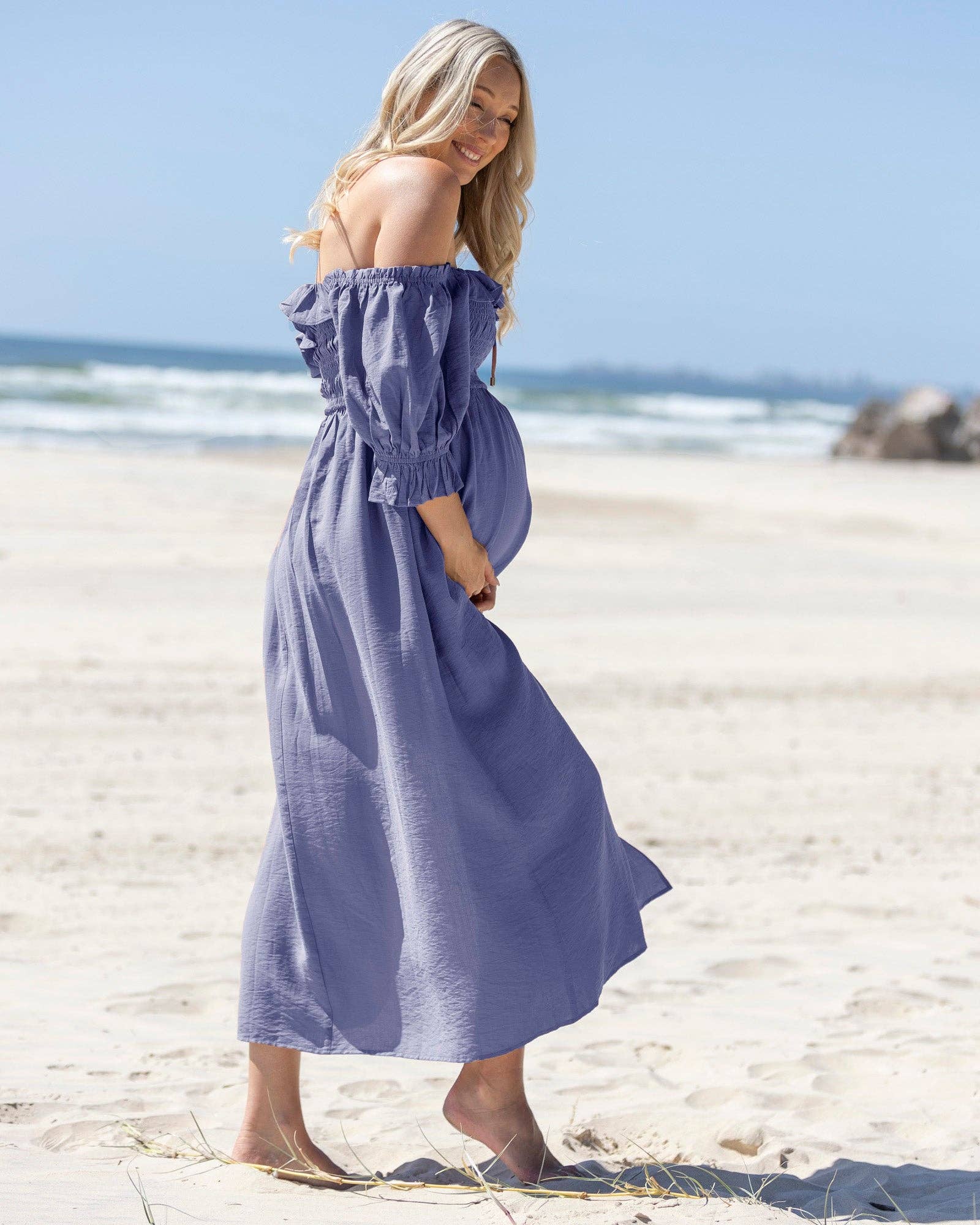 Shower Dress in Lapis Blue