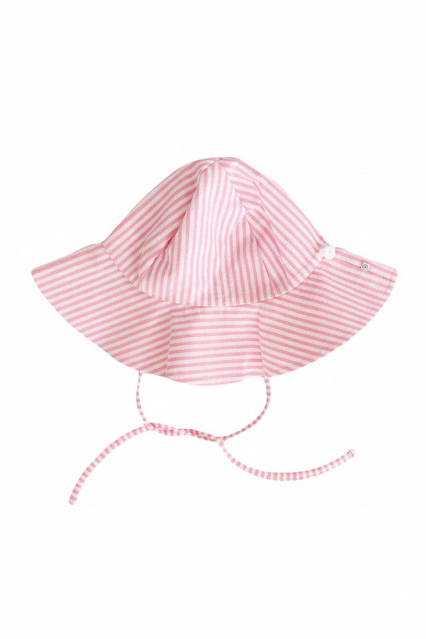 Printed Sun Hat | Seersucker Dusty Pink Wholesale