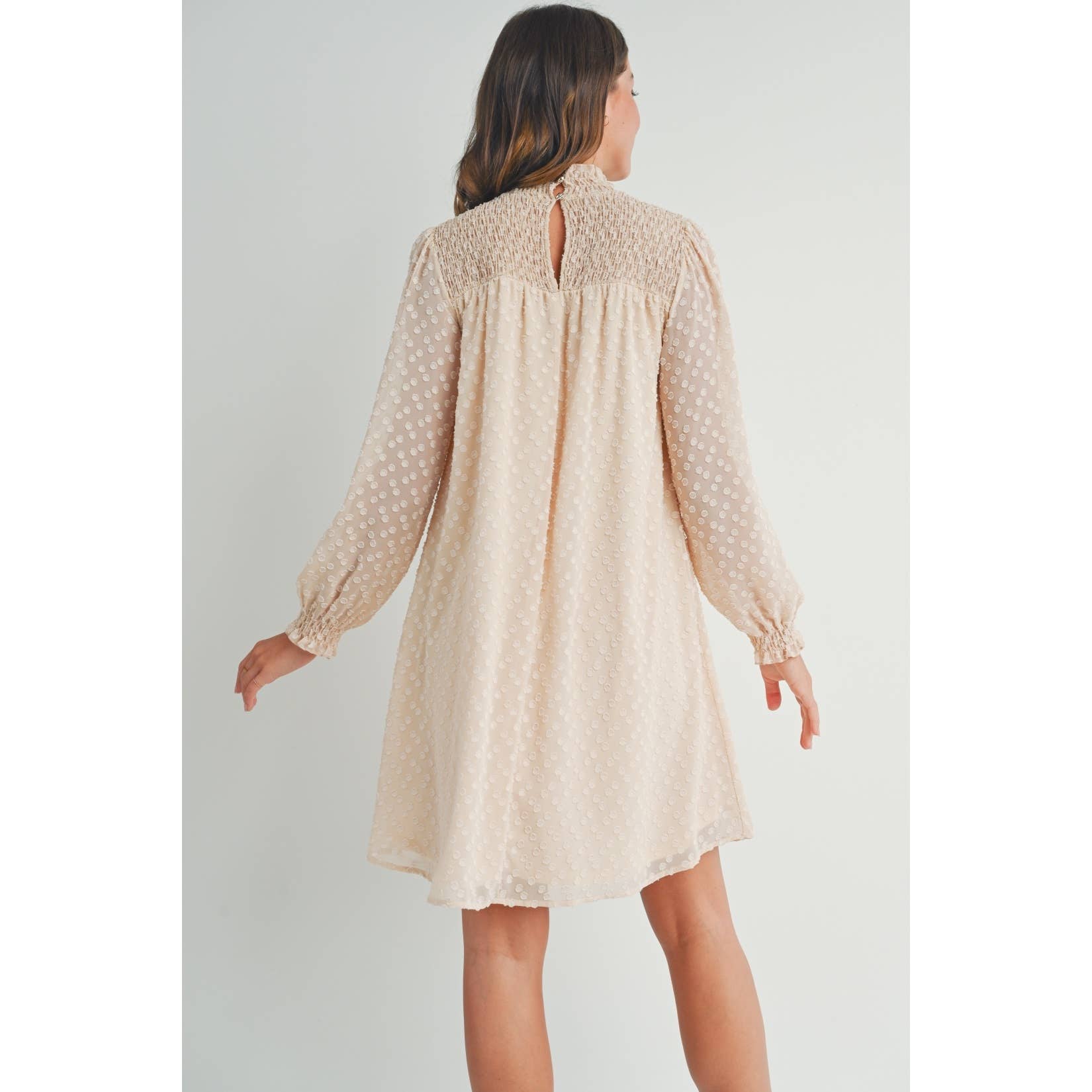 Long Sleeve Mock Neck Maternity Dress