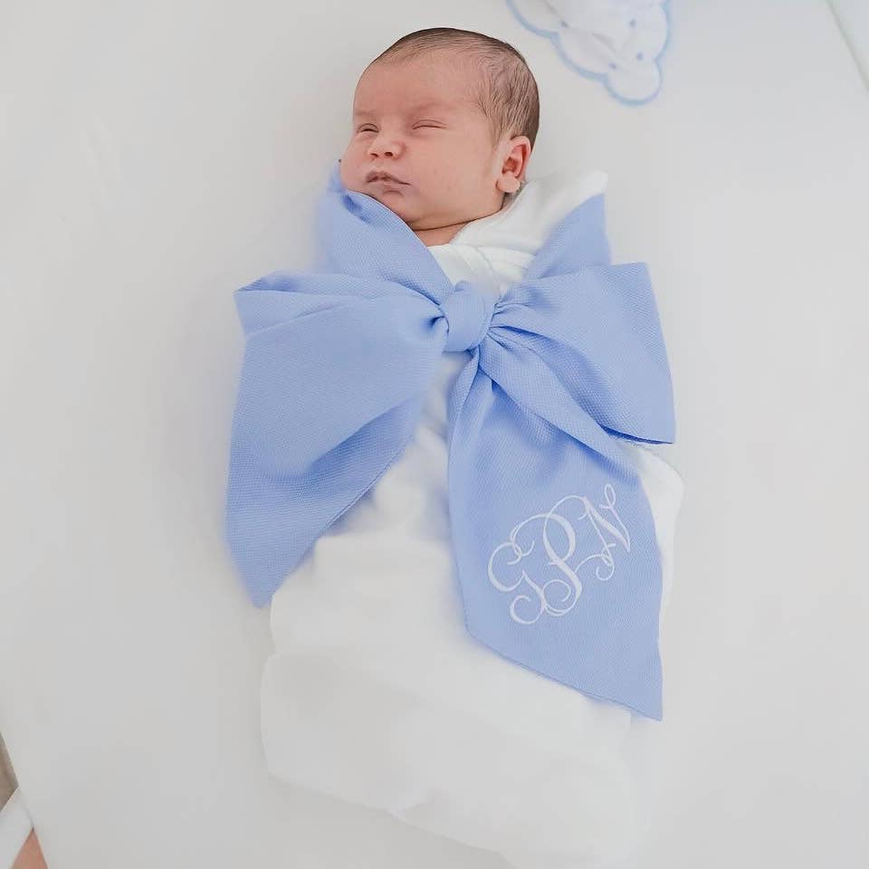 Pima Cotton Baby Swaddle Wrap INCLUDES monogram