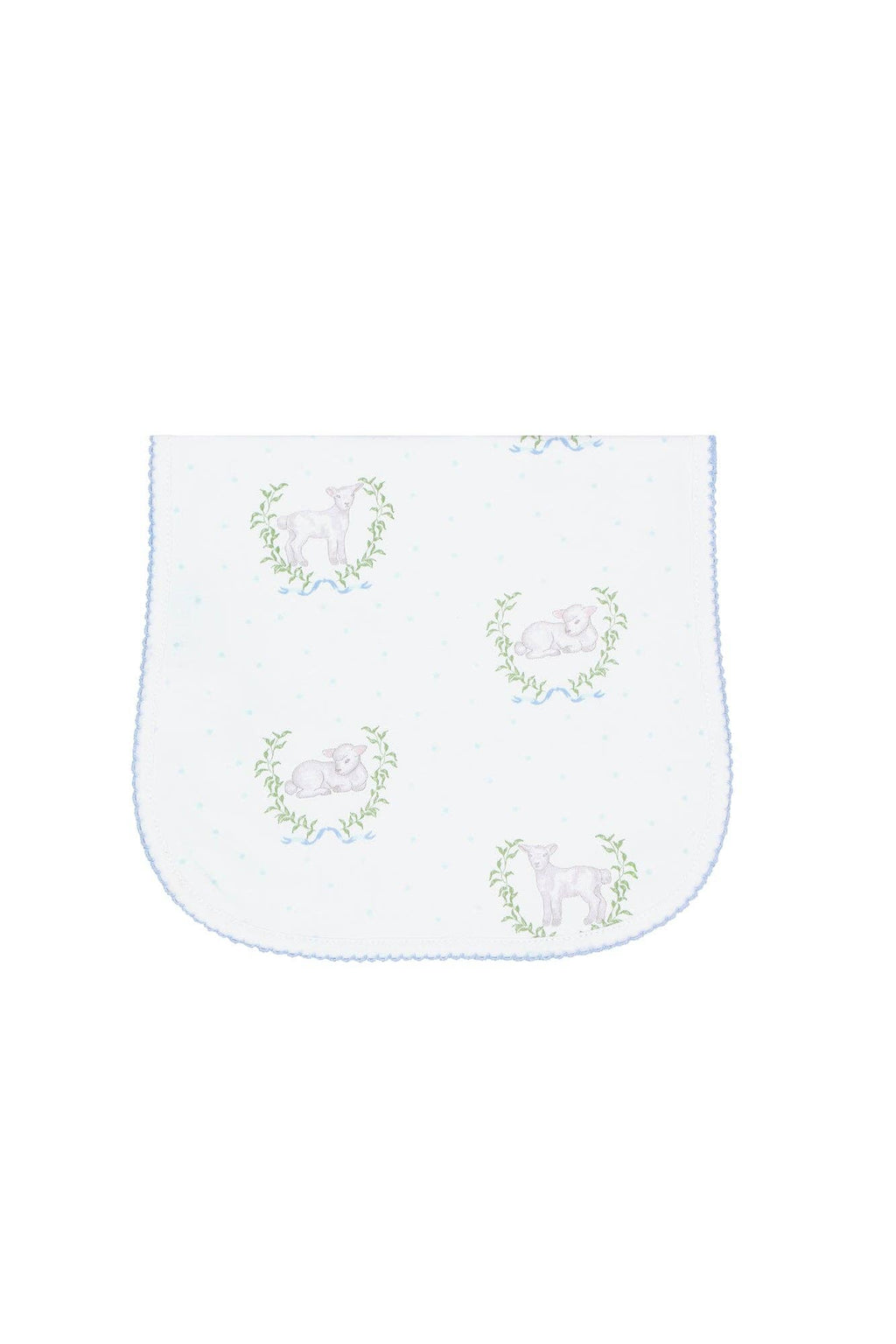 Lamb Print Burp Cloth -blue