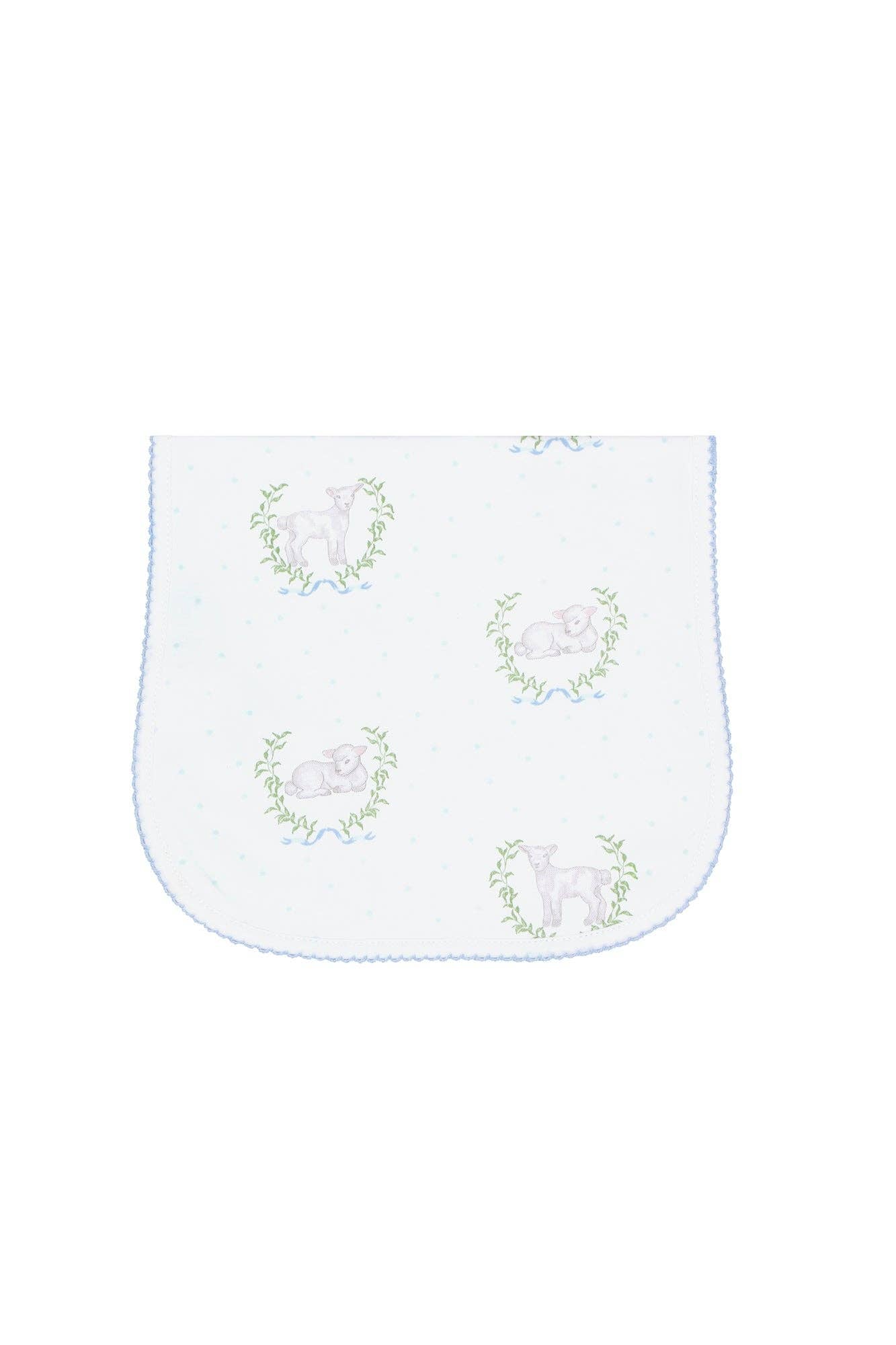 Lamb Print Burp Cloth -blue