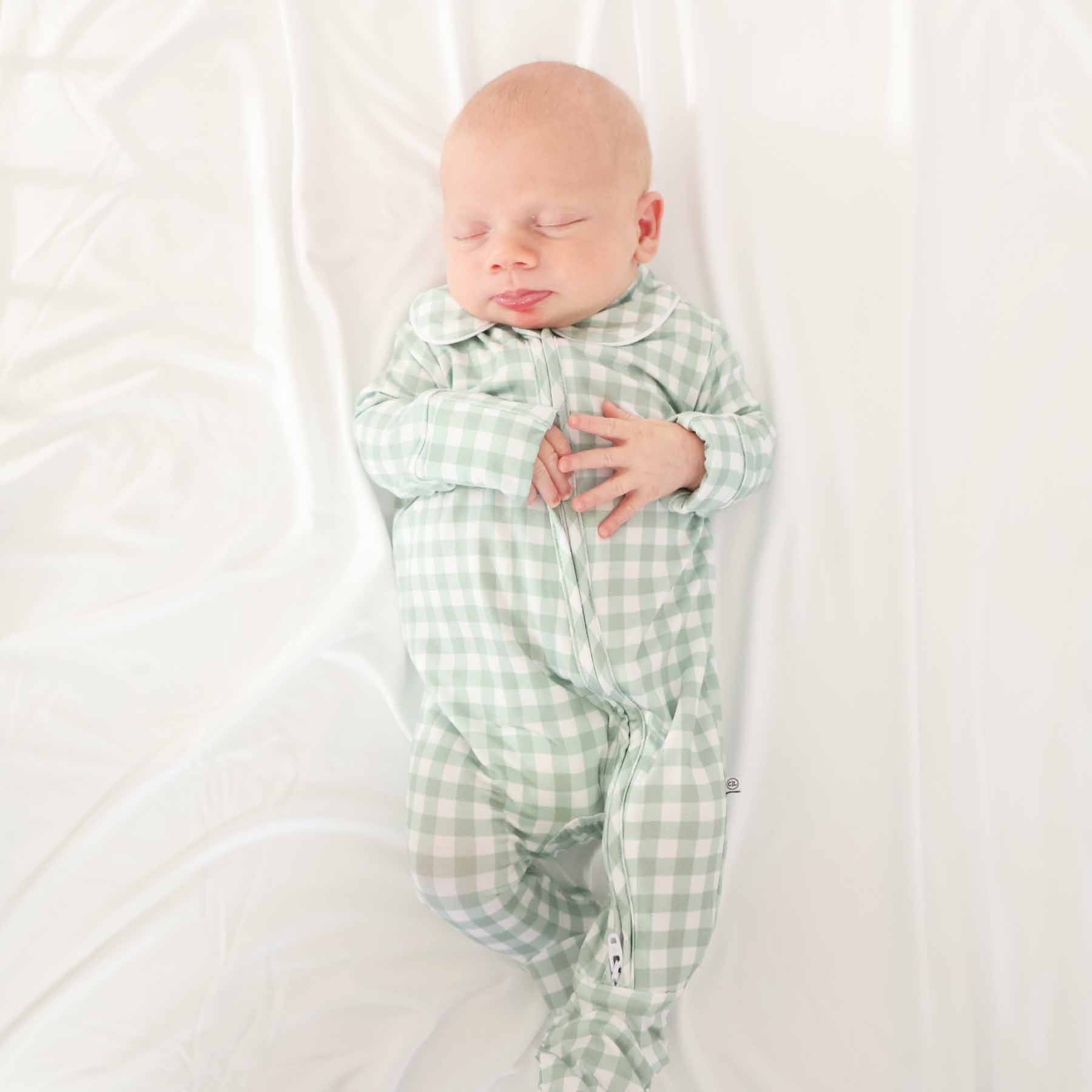 Peter Pan Moss Gingham Footie