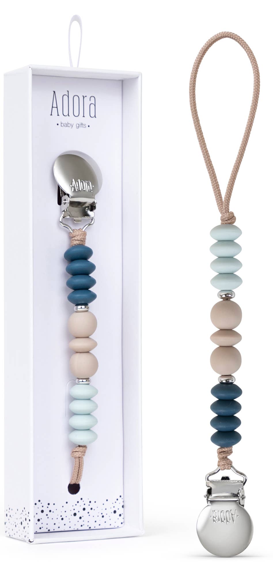 Denim Trio Pacifier Clip