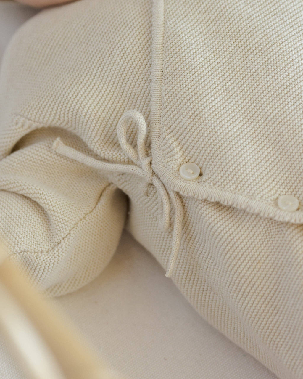 Wrap Knit Footie Heathered Natural
