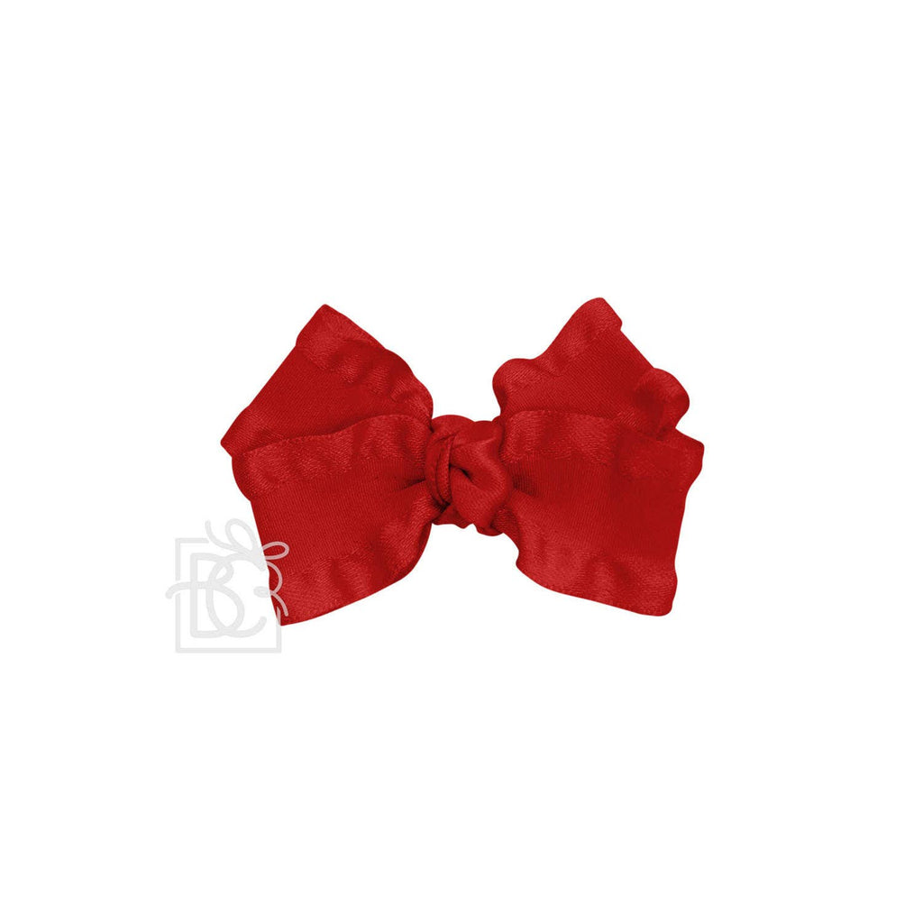 DOUBLE RUFFLE BOW ON CLIP